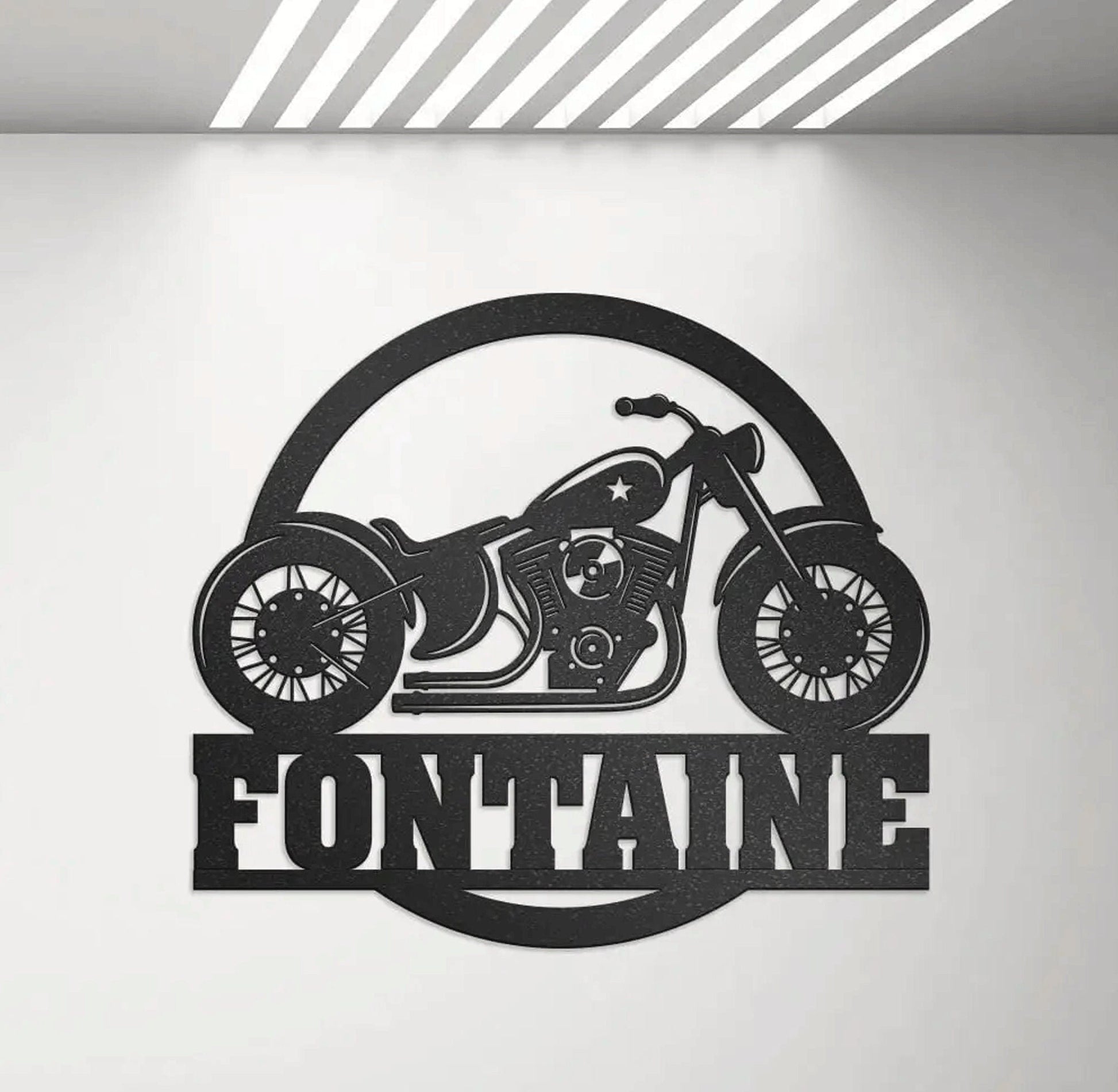 Personalized Badass Metal Biker Decor With LED, Low Rider Motorcycle Sign With Custom Text, Anniversary Gift, Gift For Man, Dad Gift.1