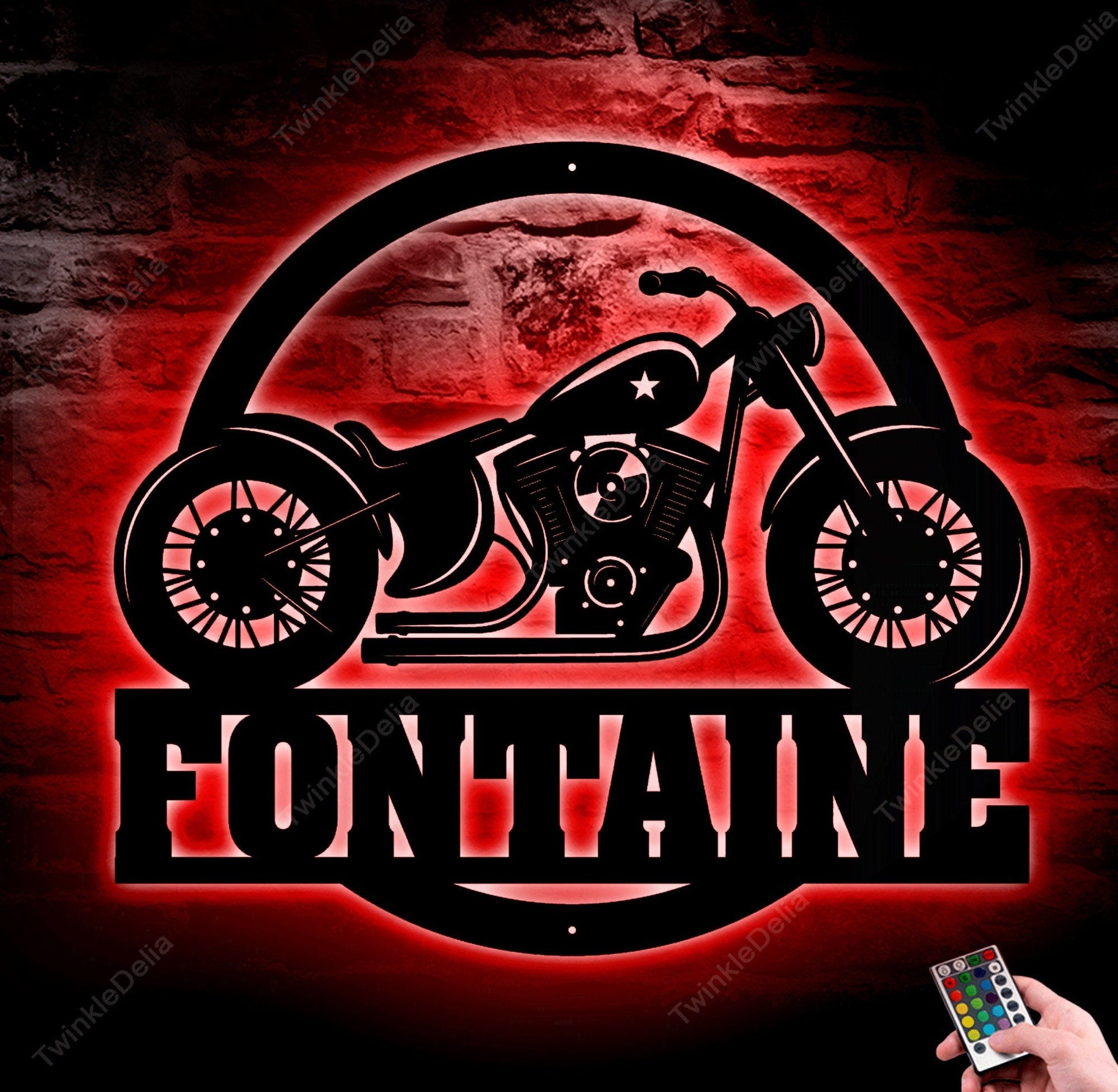 Personalized Badass Metal Biker Decor With LED, Low Rider Motorcycle Sign With Custom Text, Anniversary Gift, Gift For Man, Dad Gift.1