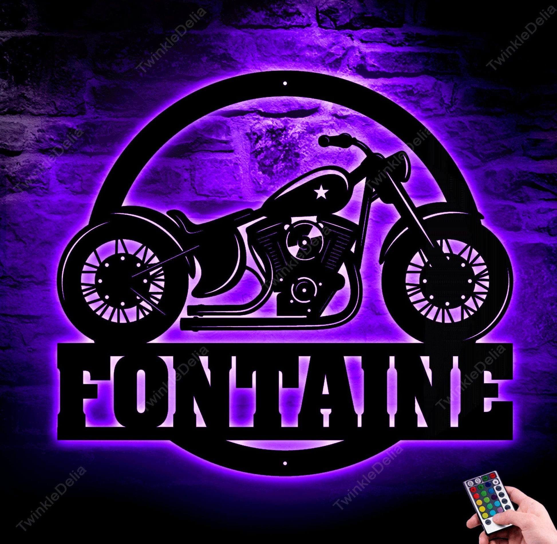 Personalized Badass Metal Biker Decor With LED, Low Rider Motorcycle Sign With Custom Text, Anniversary Gift, Gift For Man, Dad Gift.1