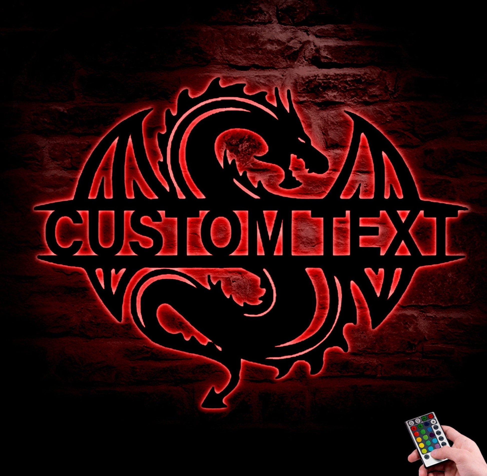 Personalized Celtic Dragon Monogram Steel Sign Led Lights, Hobbies Gift, Custom Dragon Name Metal Wall Art LED, Boys Kids Room Home Decor.1