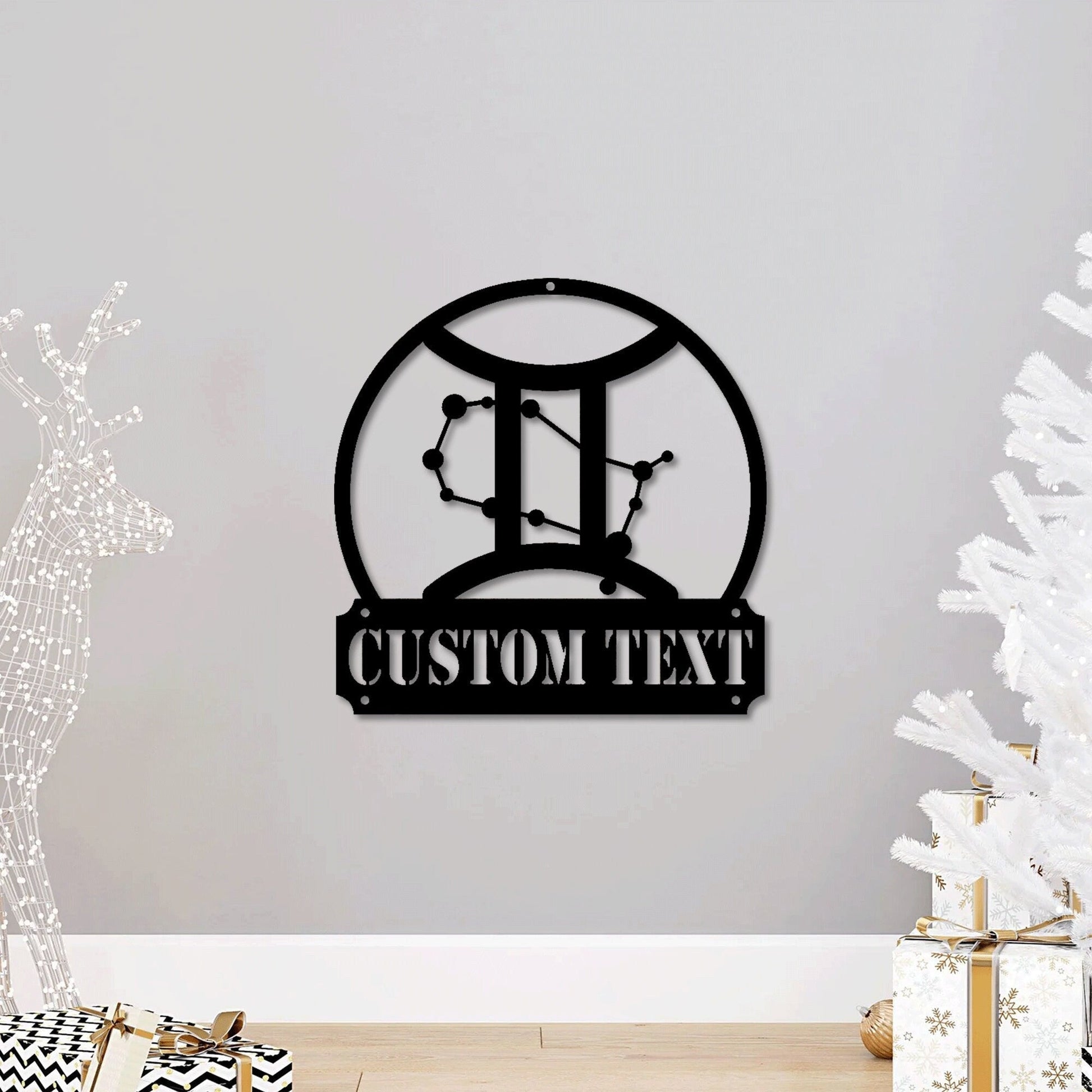 Custom Metal Gemini Zodiac Sign LED Light, Personalized Horoscope Metal Wall Art Decor, Gift For Birthday , Family Gift, Home Decor & Gift.1