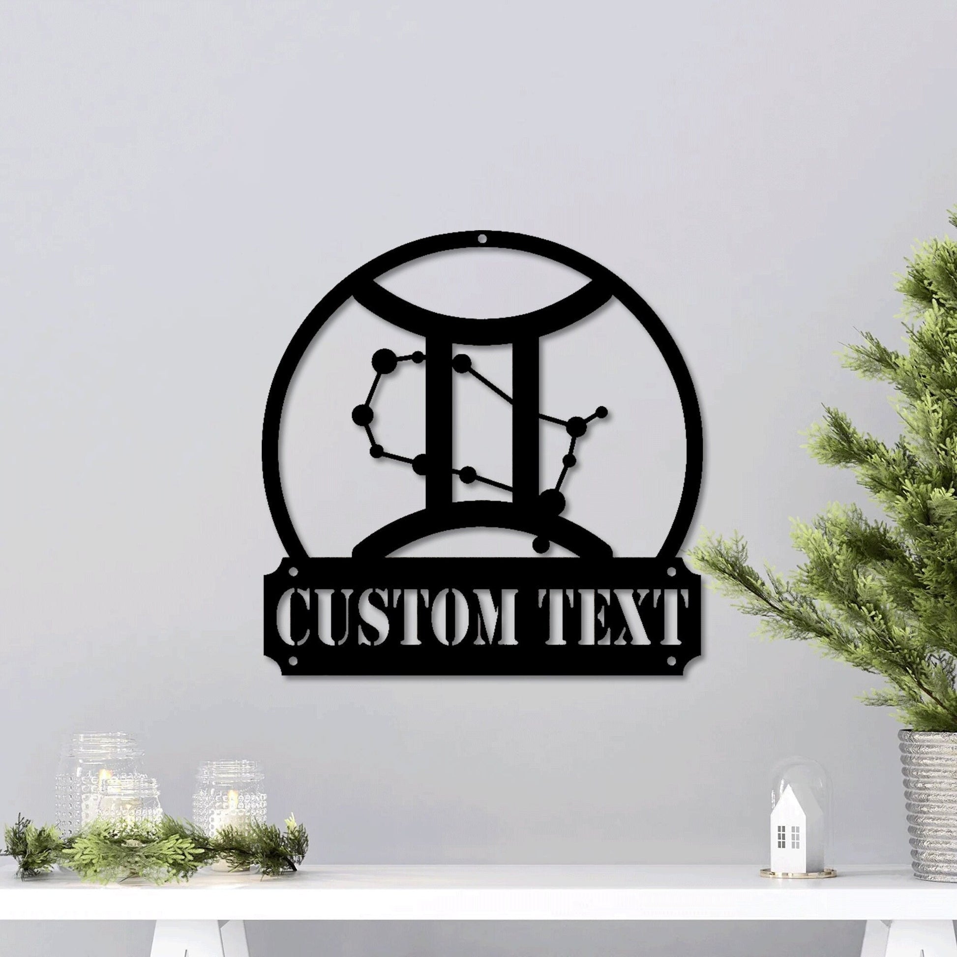 Custom Metal Gemini Zodiac Sign LED Light, Personalized Horoscope Metal Wall Art Decor, Gift For Birthday , Family Gift, Home Decor & Gift.1