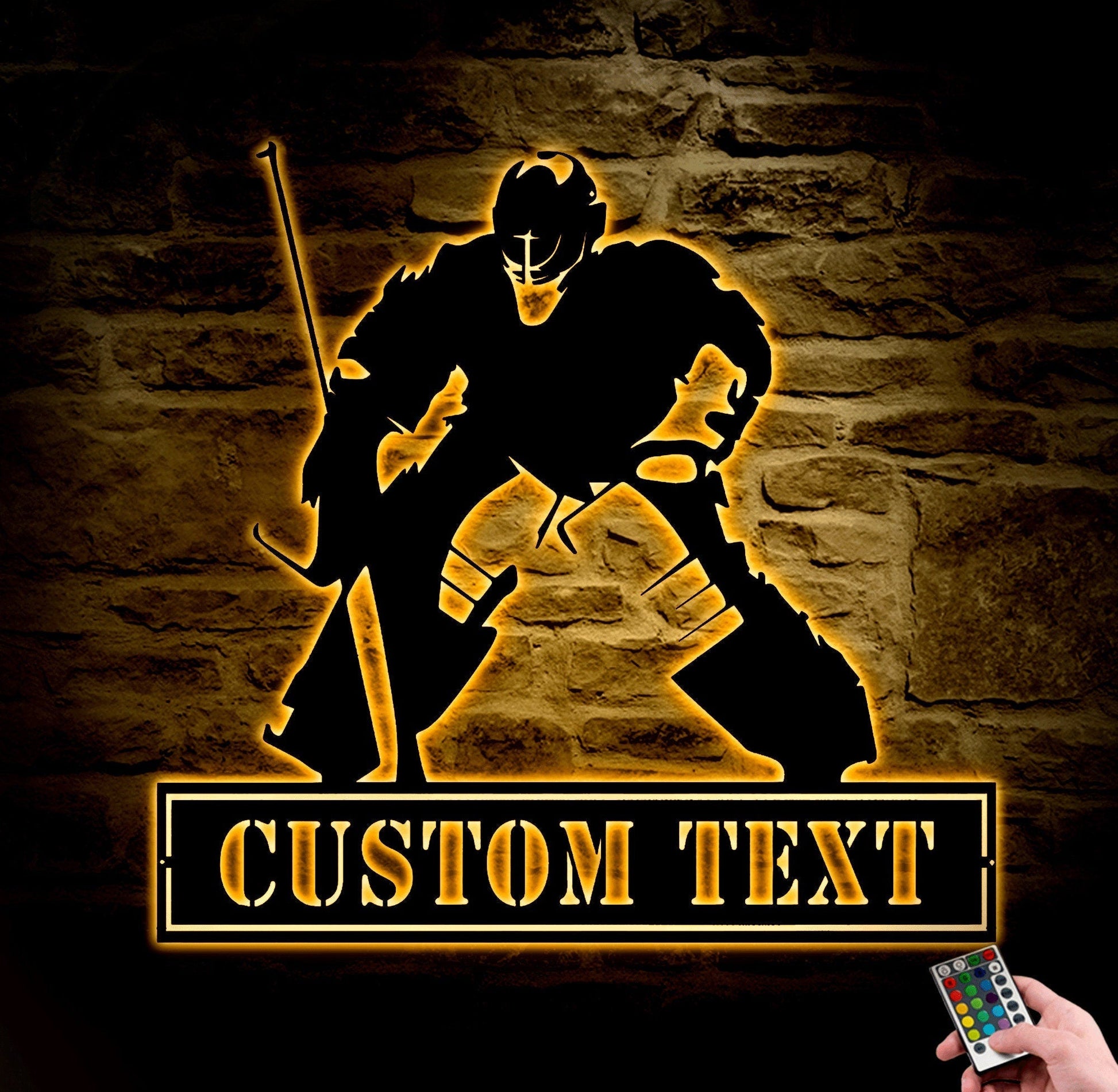 Custom Hockey Metal Sign Led Lights, Hockey Goalie Wall Decor Light, Custom Name Hockey Sign, Ice Hockey Goalie Metal Art, Hockey Decor.1