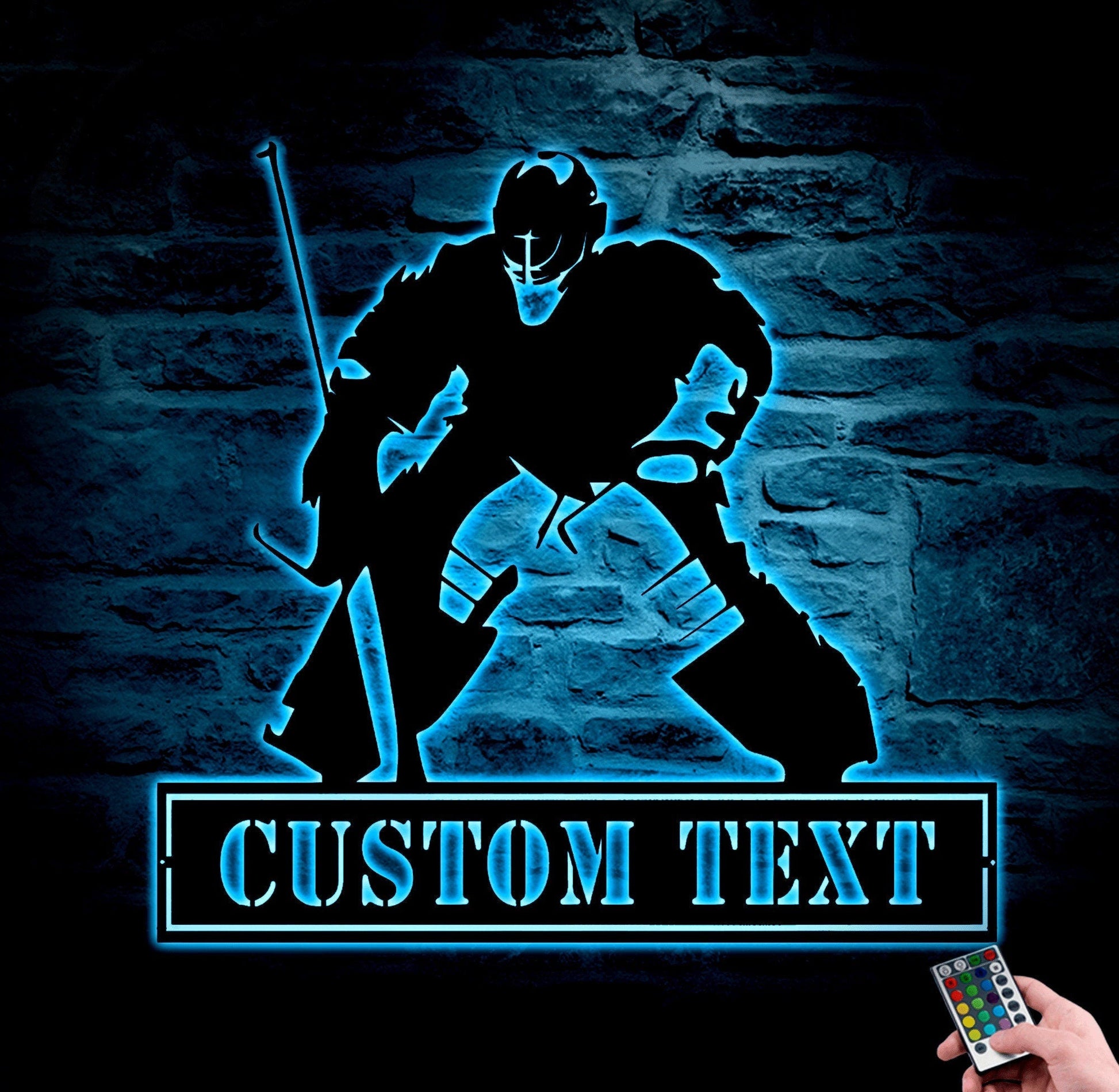 Custom Hockey Metal Sign Led Lights, Hockey Goalie Wall Decor Light, Custom Name Hockey Sign, Ice Hockey Goalie Metal Art, Hockey Decor.1