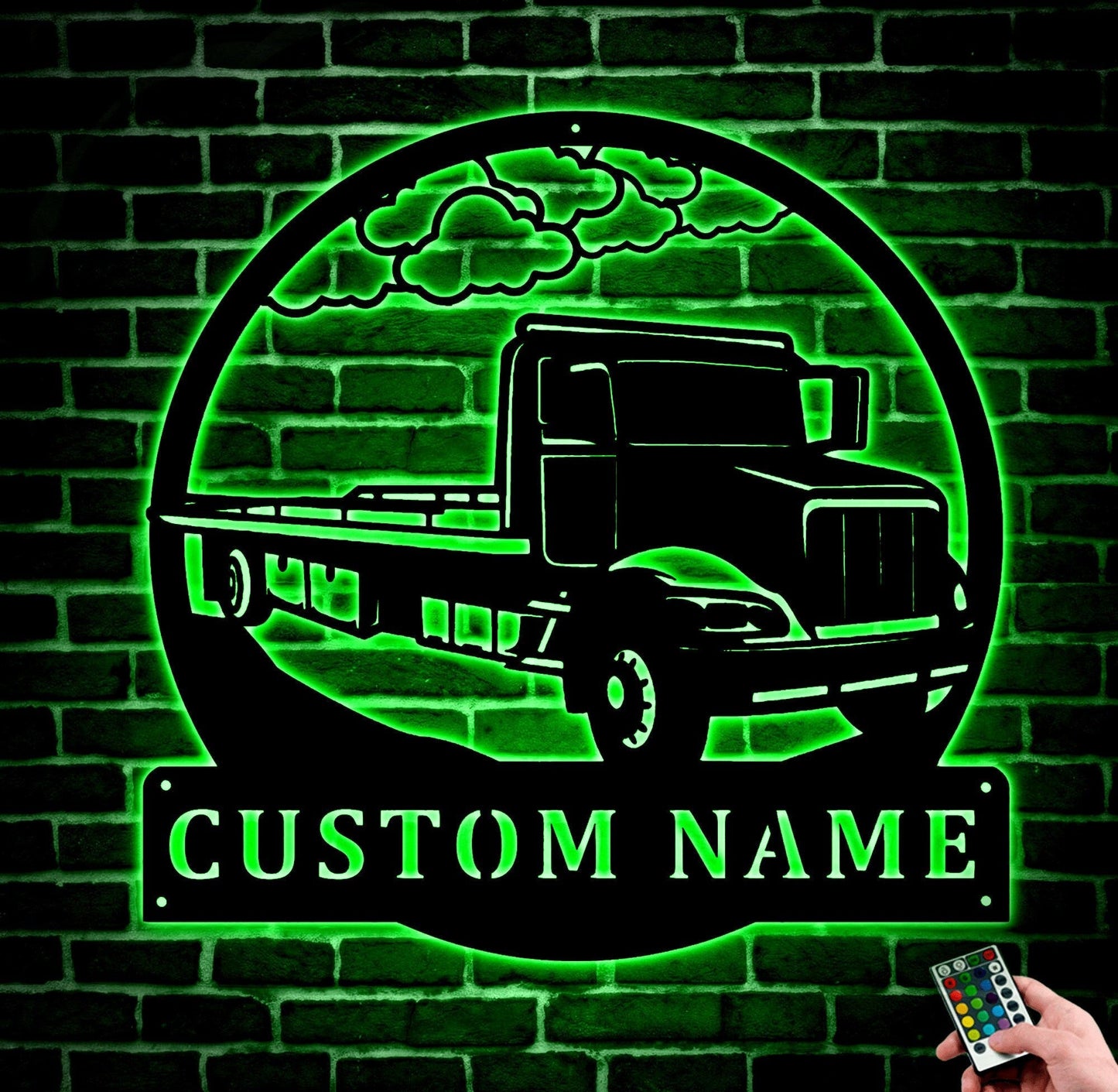 Custom Flat Bed Tow Truck Metal Wall Art, Personalized Truck Driver Name Sign Decoration For Room, Bed Semi Truck Home Decor, Custom Truck.1