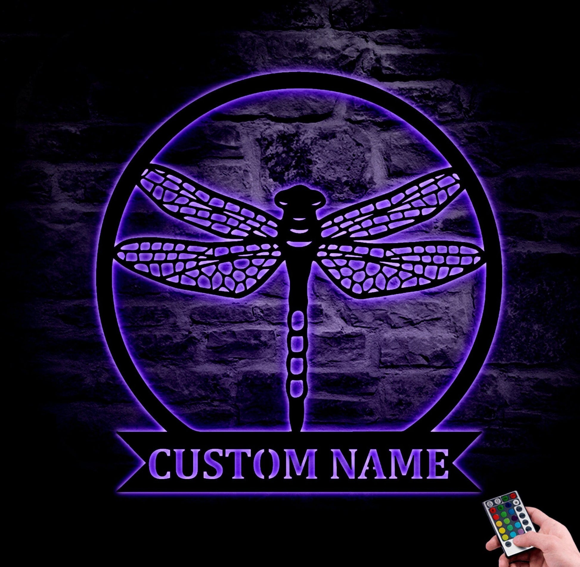 Personalized Dragonfly Metal Sign With Led Lights, House Decor, Dragonfly Lover, Gift For Grandma, Garden Decor, Custom Name Metal Sign.1