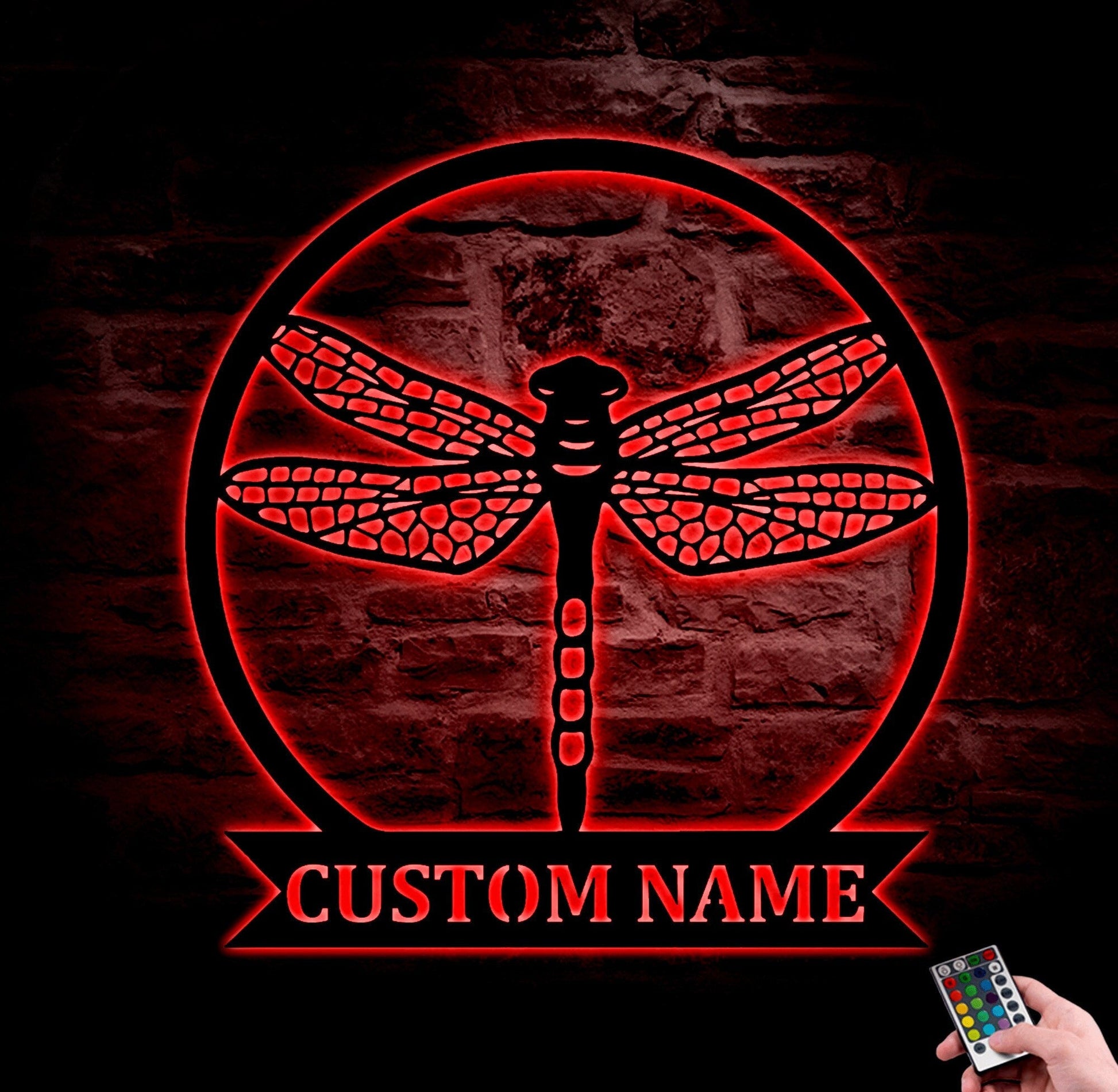 Personalized Dragonfly Metal Sign With Led Lights, House Decor, Dragonfly Lover, Gift For Grandma, Garden Decor, Custom Name Metal Sign.1