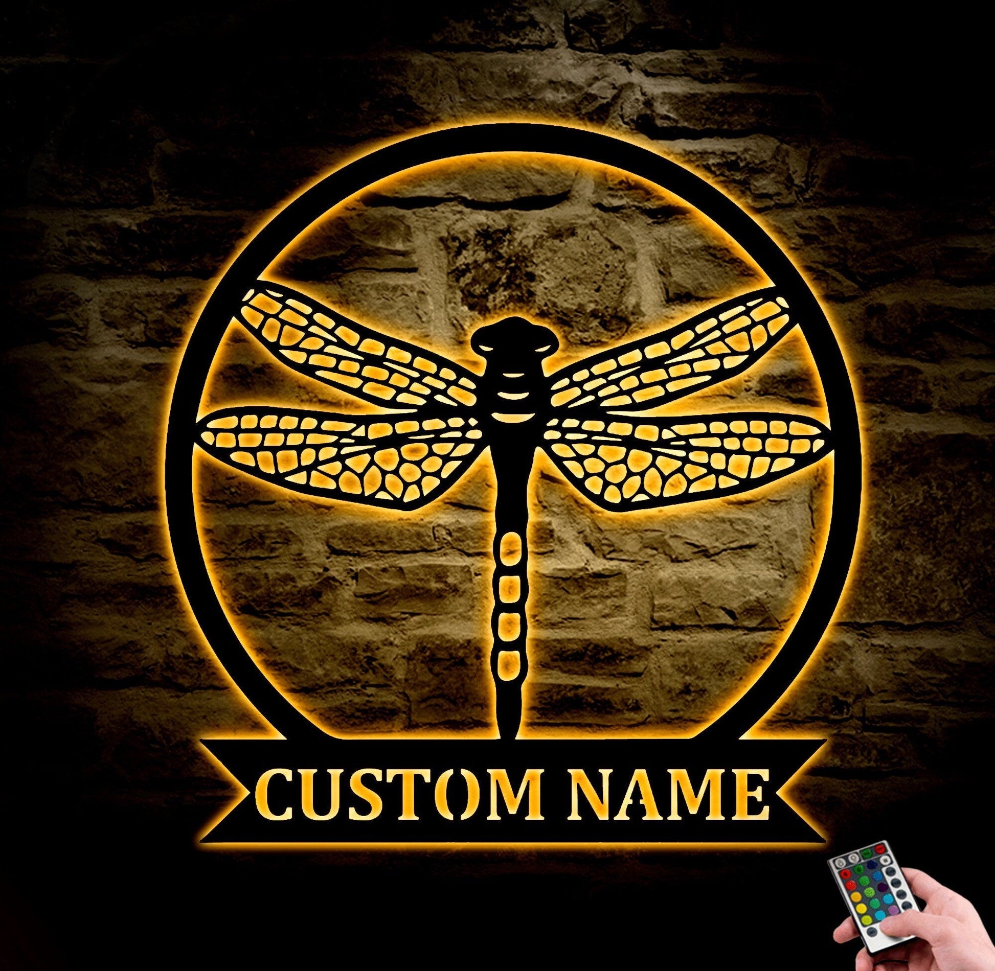 Personalized Dragonfly Metal Sign With Led Lights, House Decor, Dragonfly Lover, Gift For Grandma, Garden Decor, Custom Name Metal Sign.1