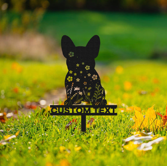 Custom French Bulldog Memorial Stake Sign,Pet Grave Markers Sign, Metal Sign With Stake,Pet Loss Gift,Sympathy Sign, Remembrance Stake