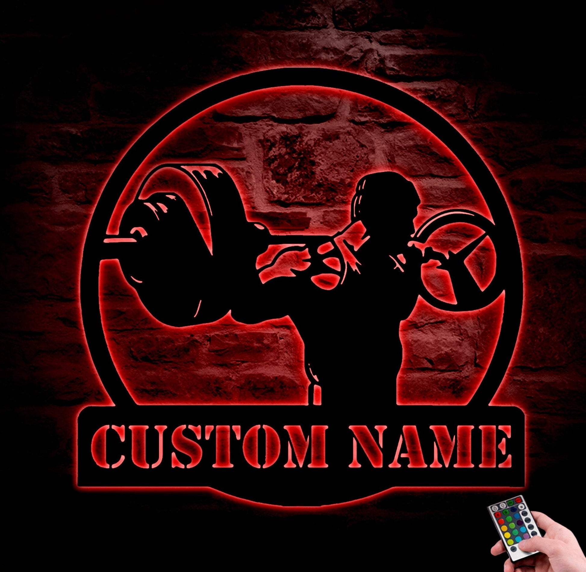 Custom Powerlifting Workout Metal Wall Art Led Light, Personalized Deadlift Barbell Name Sign, Bodybuilding Gym Decoration, Gift For Him.1