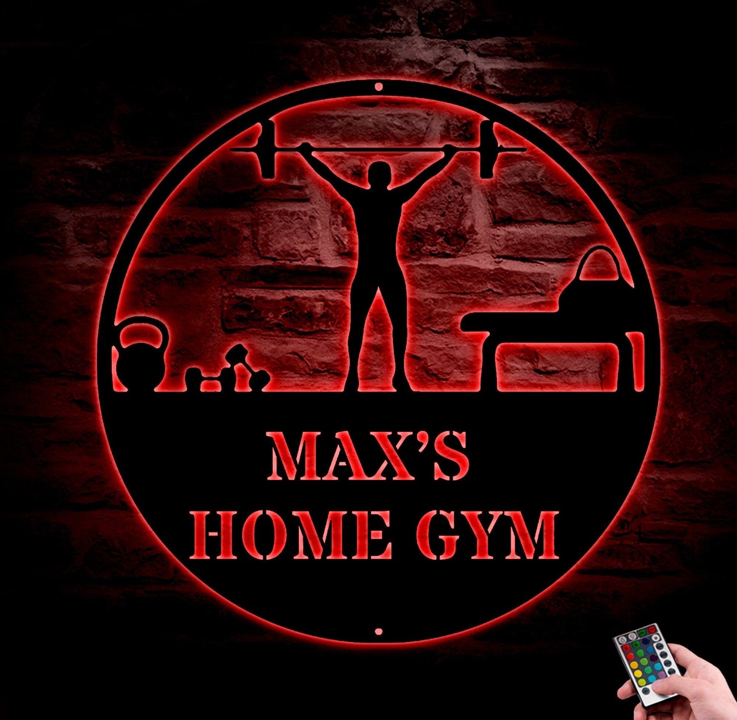 Personalized Home Gym Sign With Led Lights, Custom Metal Gym Sign, Home Gym Sign, Father?s Day Gift, Home Workout Sign, Crossfit Gym Sign.1