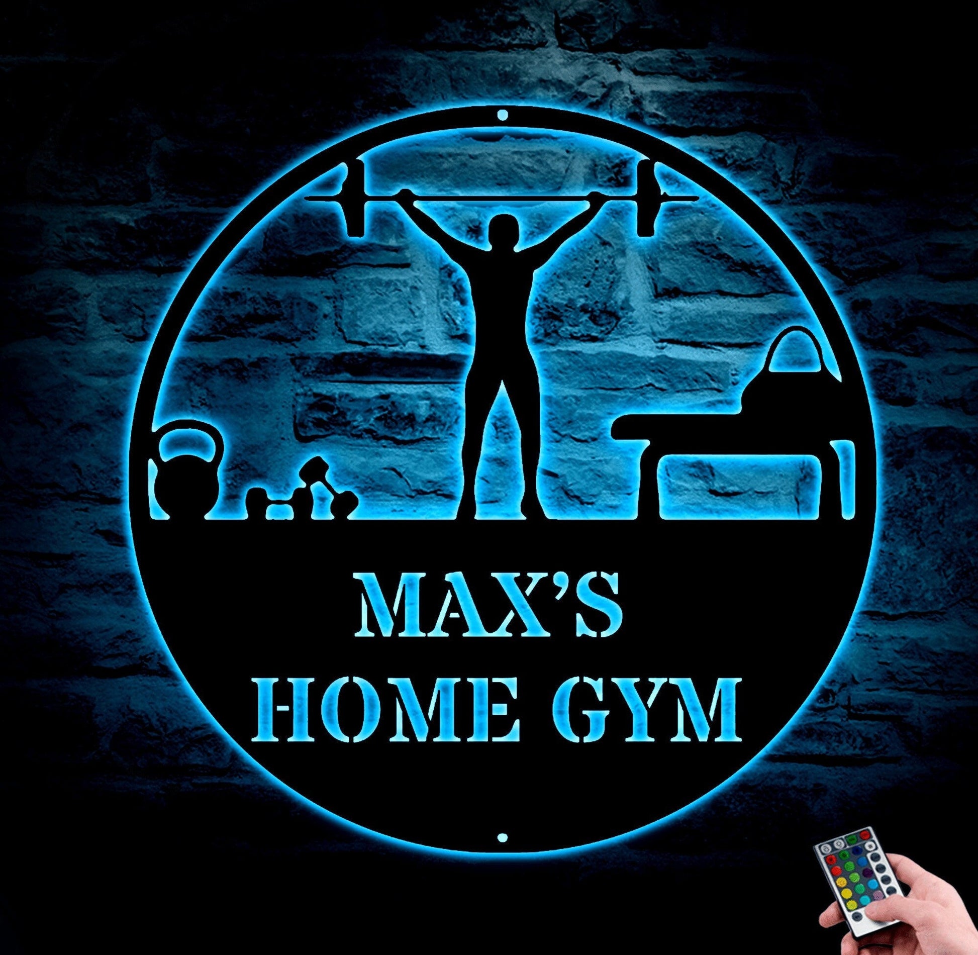 Personalized Home Gym Sign With Led Lights, Custom Metal Gym Sign, Home Gym Sign, Father?s Day Gift, Home Workout Sign, Crossfit Gym Sign.1