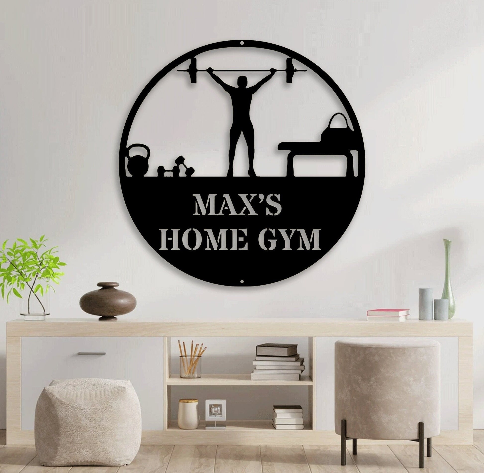 Personalized Home Gym Sign With Led Lights, Custom Metal Gym Sign, Home Gym Sign, Father?s Day Gift, Home Workout Sign, Crossfit Gym Sign.1