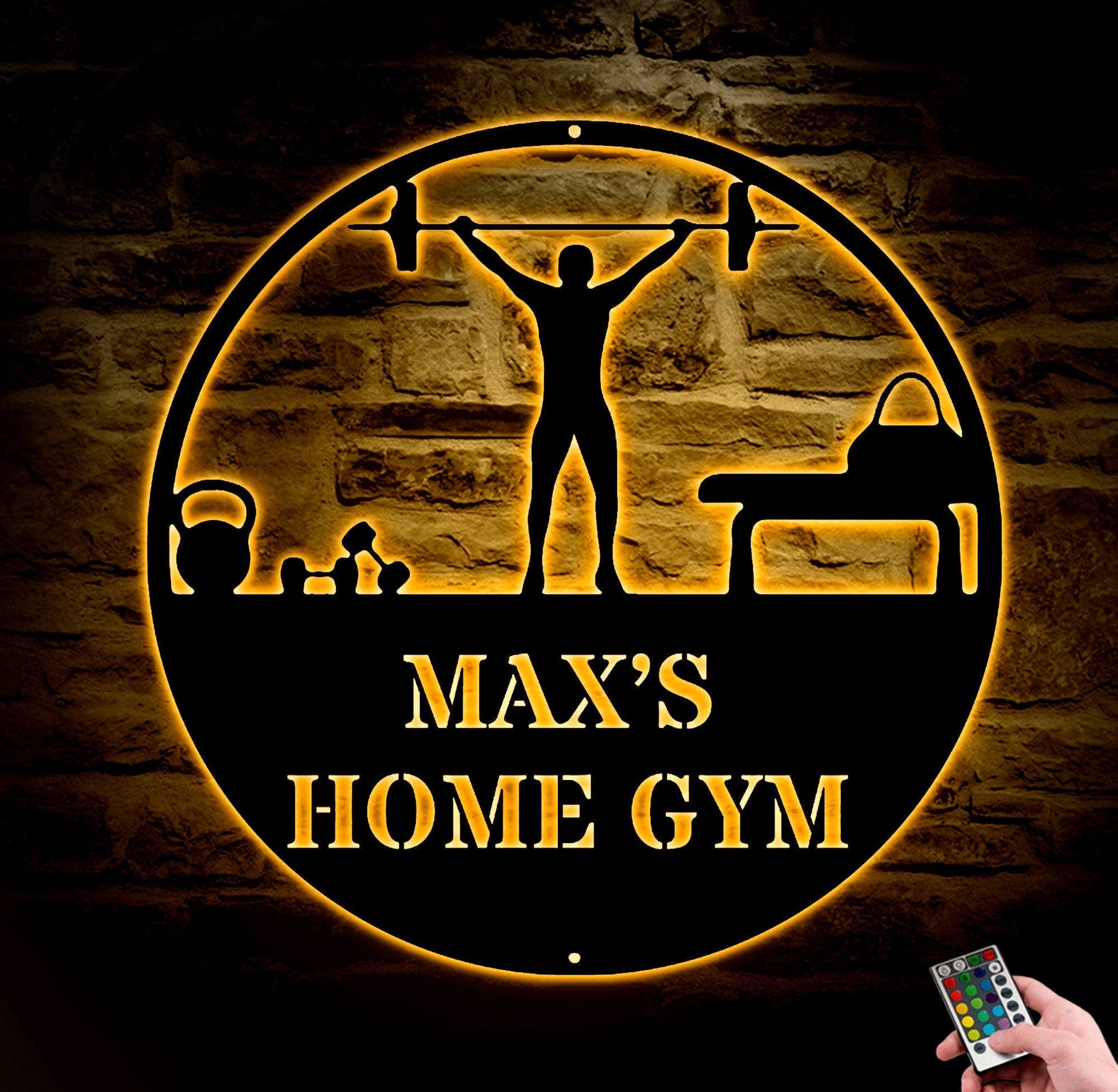 Personalized Home Gym Sign With Led Lights, Custom Metal Gym Sign, Home Gym Sign, Father?s Day Gift, Home Workout Sign, Crossfit Gym Sign.1