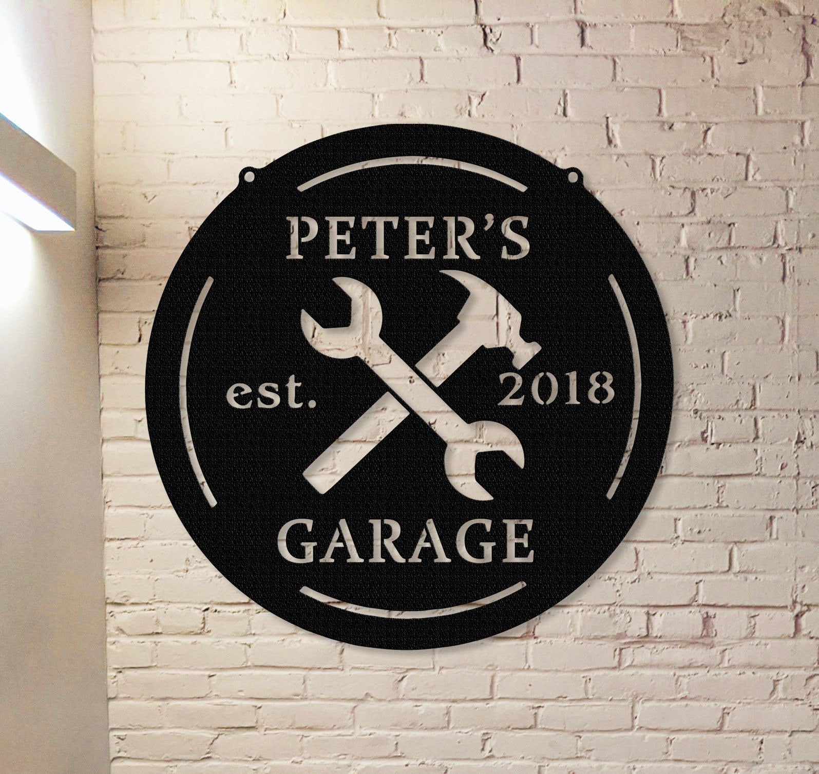 Work Shop Metal Sign,Custom Garage Wall Art,Personalized Sign Name,Metal Monogram Sign,Yard Decor,Outdoor Decor,Garage Metal Art1