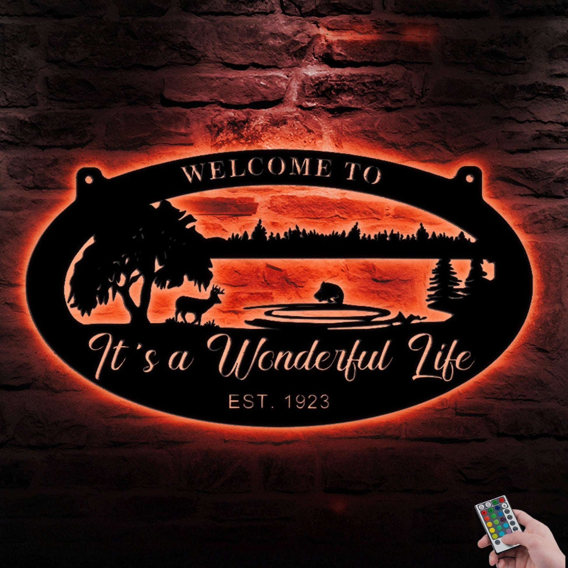 Personalized Lake House Metal Sign With LED, Custom Metal Sign For Lake House, Welcome To Our Lake House, House Warming Gift For New Home.1