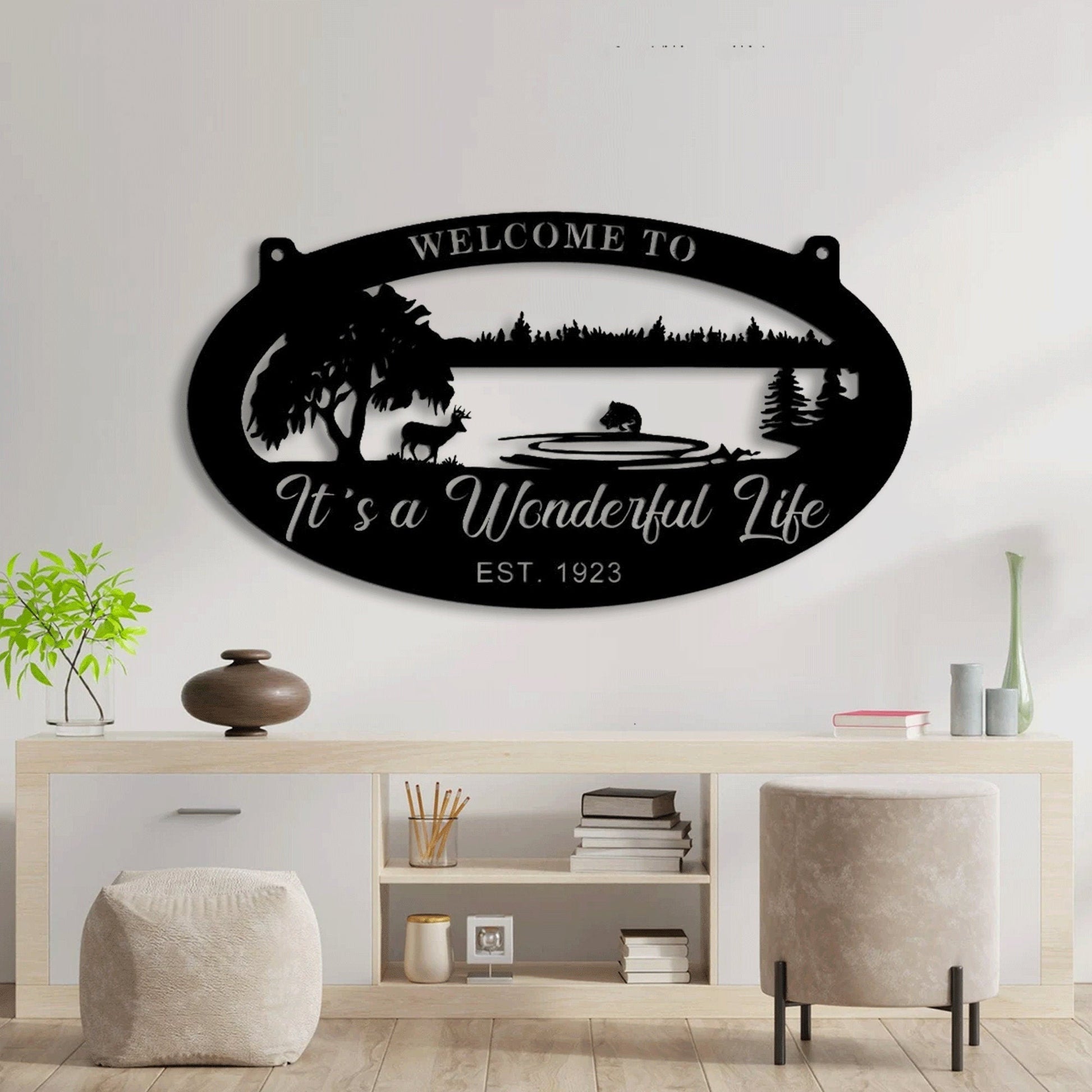 Personalized Lake House Metal Sign With LED, Custom Metal Sign For Lake House, Welcome To Our Lake House, House Warming Gift For New Home.1