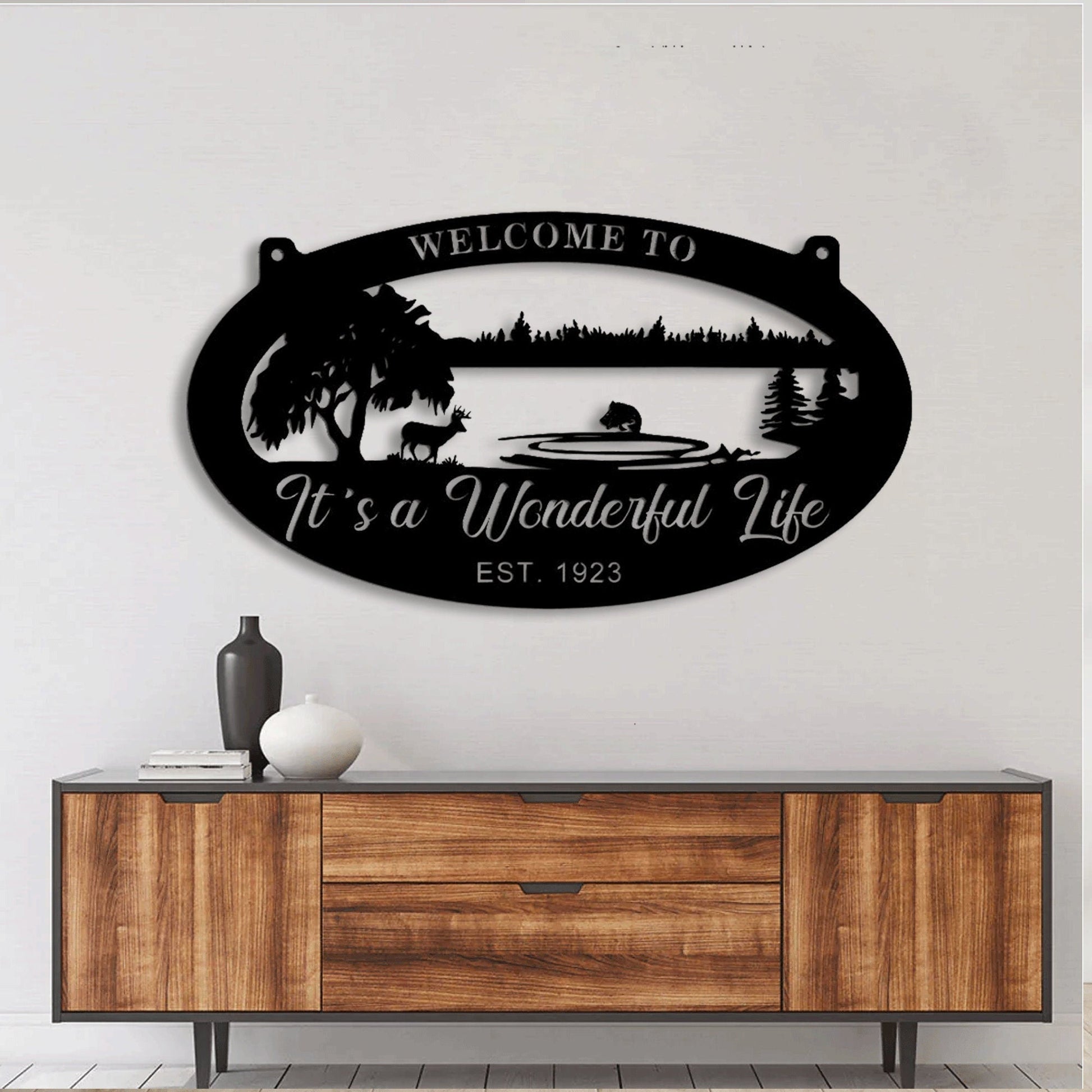 Personalized Lake House Metal Sign With LED, Custom Metal Sign For Lake House, Welcome To Our Lake House, House Warming Gift For New Home.1