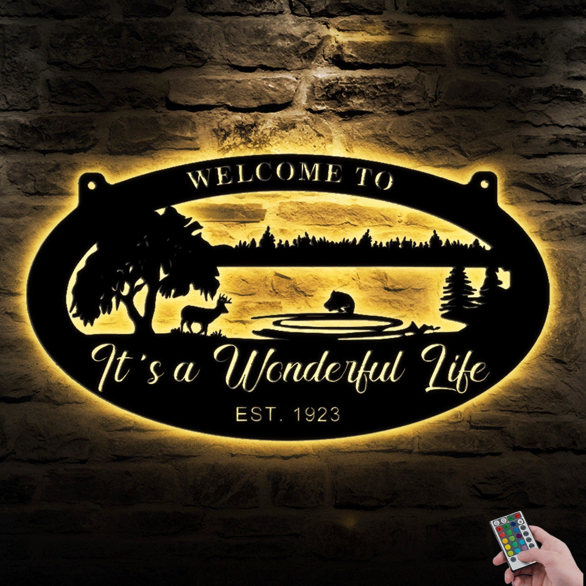 Personalized Lake House Metal Sign With LED, Custom Metal Sign For Lake House, Welcome To Our Lake House, House Warming Gift For New Home.1