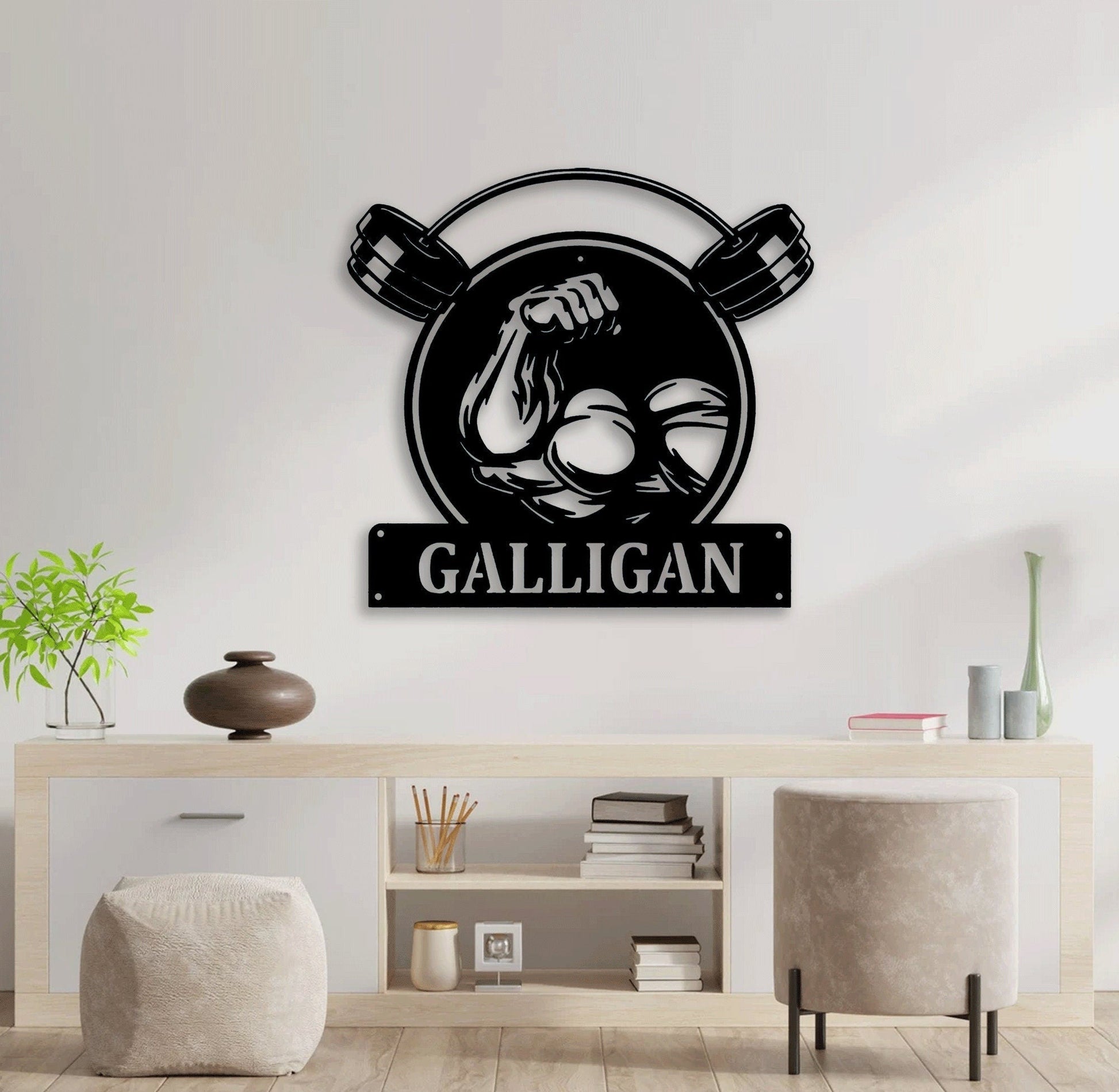 Custom Gym Metal Wall Art With Led Light, Personalized Gym Name Sign Decoration For Room, Gym Metal Wall Home Decor, Custom Gym For Room.1