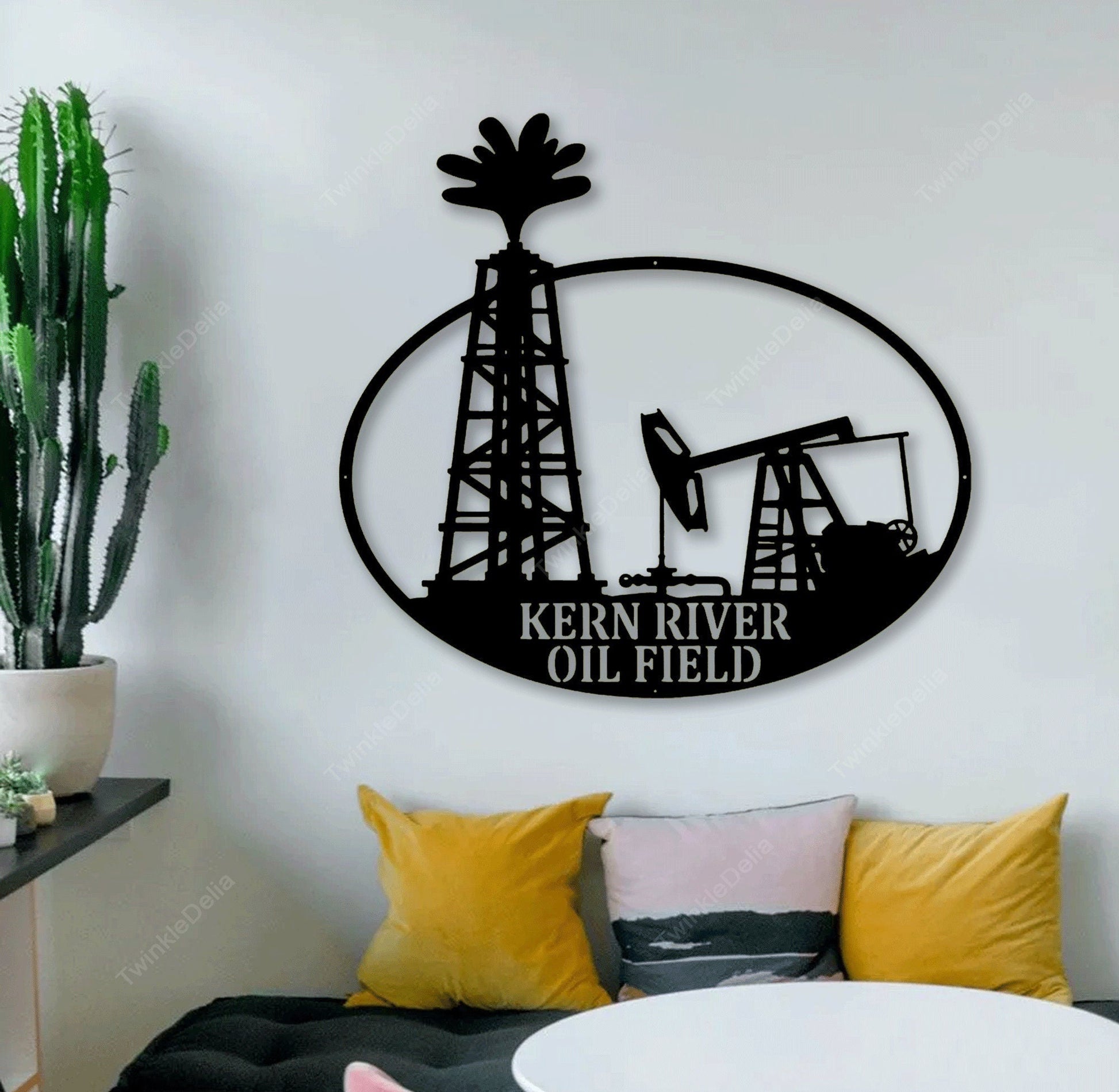 Personalized Metal Name Sign With Led Lights, Custom Oil Field Sign, Oil Rig Welcome Sign, Rustic Metal Wall Art, Driller Gift, Oil Rig Sign1