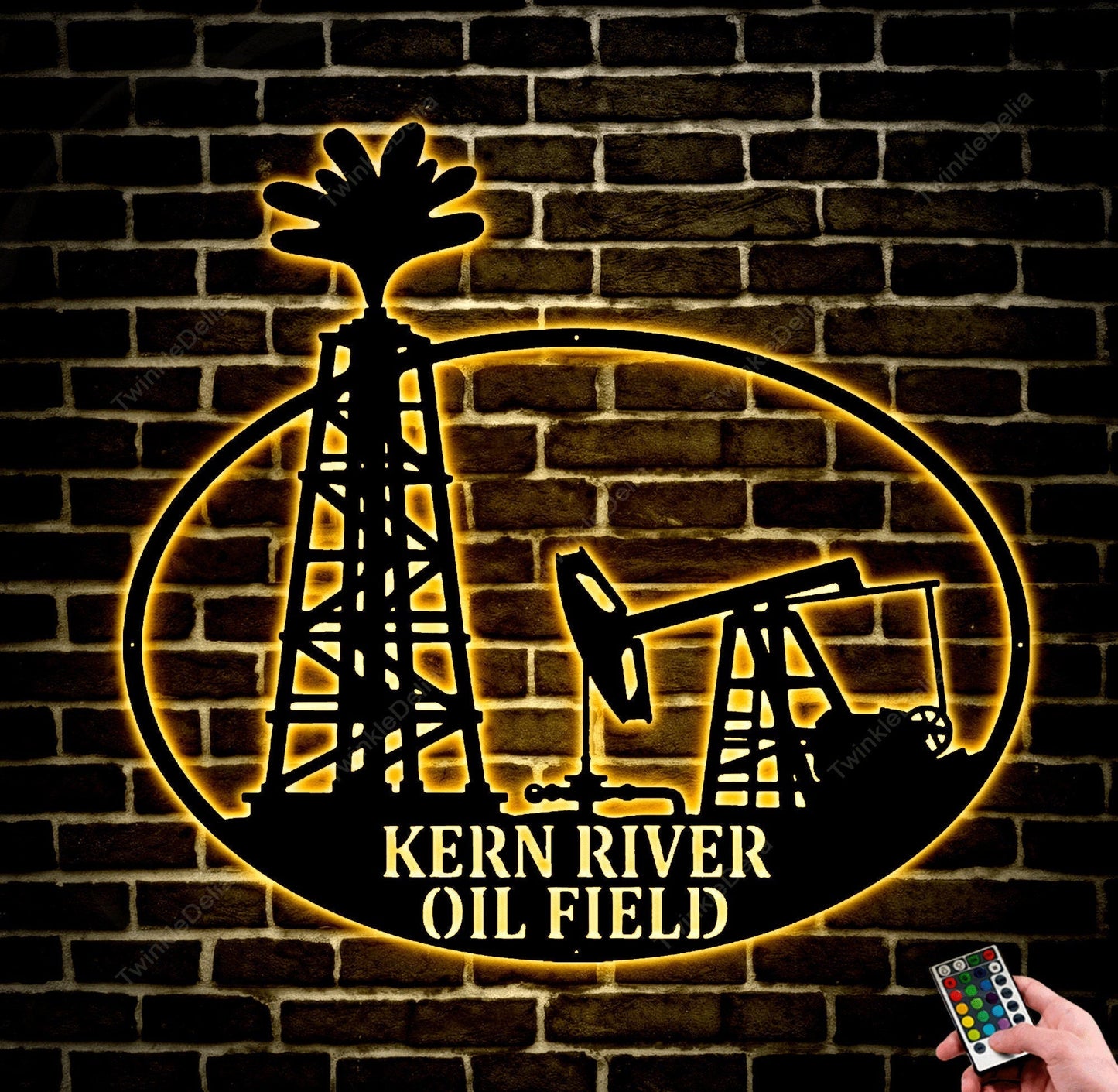 Personalized Metal Name Sign With Led Lights, Custom Oil Field Sign, Oil Rig Welcome Sign, Rustic Metal Wall Art, Driller Gift, Oil Rig Sign1