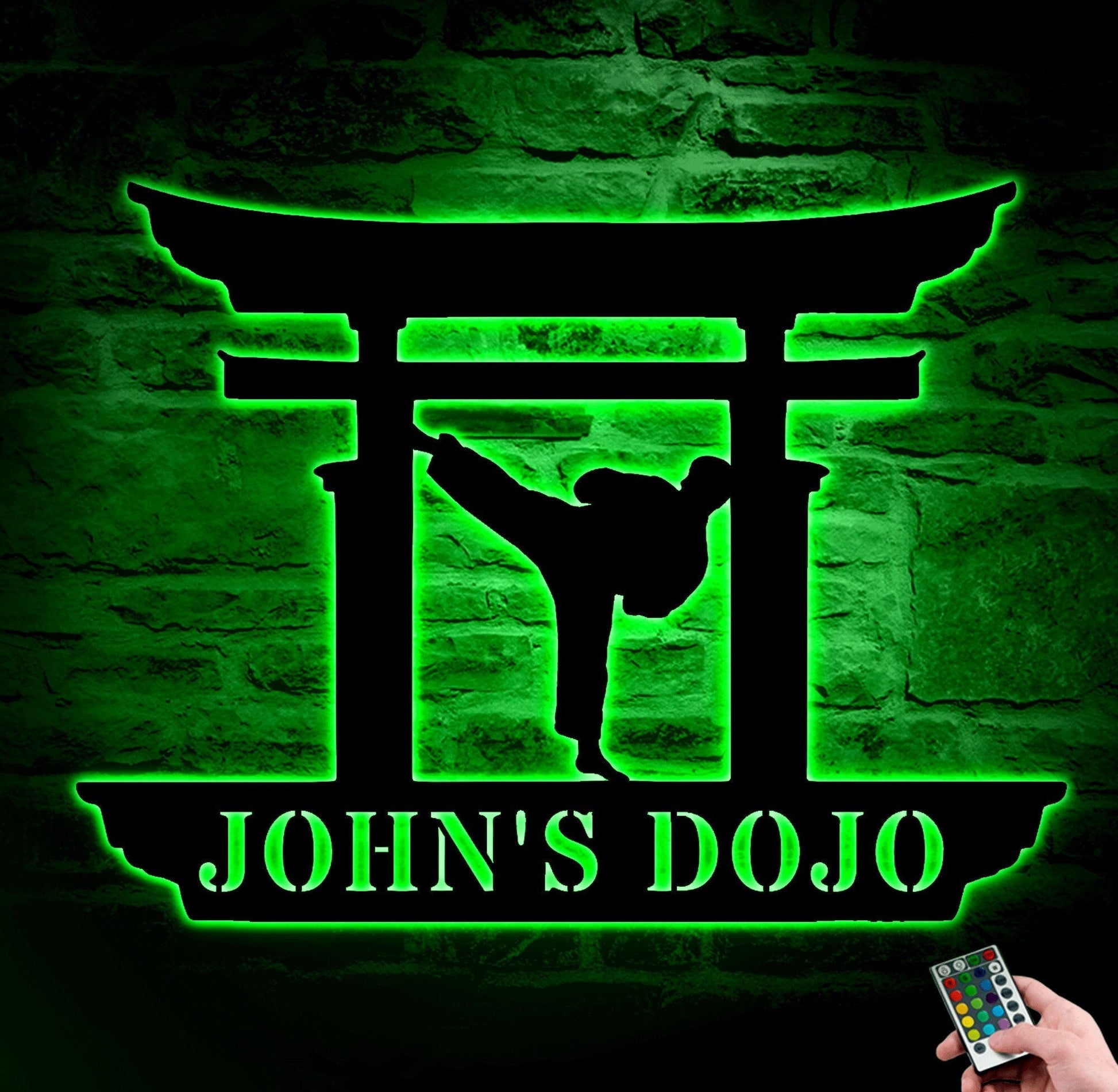 Personalized Karate Dojo Metal Sign With LED Light, Karate Teacher Outdoor Wall Hanging, Teacher Home Decor, Custom Teacher, Teacher Gift.1