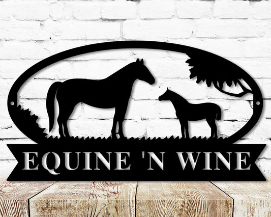 Personalized Metal Sign for a Horse Ranch,Personalized Ranch Sign Metal Horse Farm House Metal Signs for Horse Lover Gift Equine Wal Decor