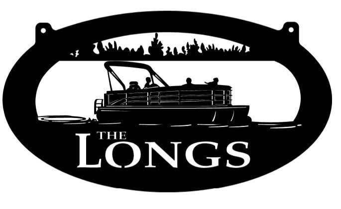 Pontoon boat sign, metal pontoon Boat sign