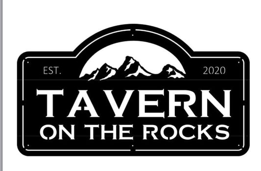 Customizable sign with mountains