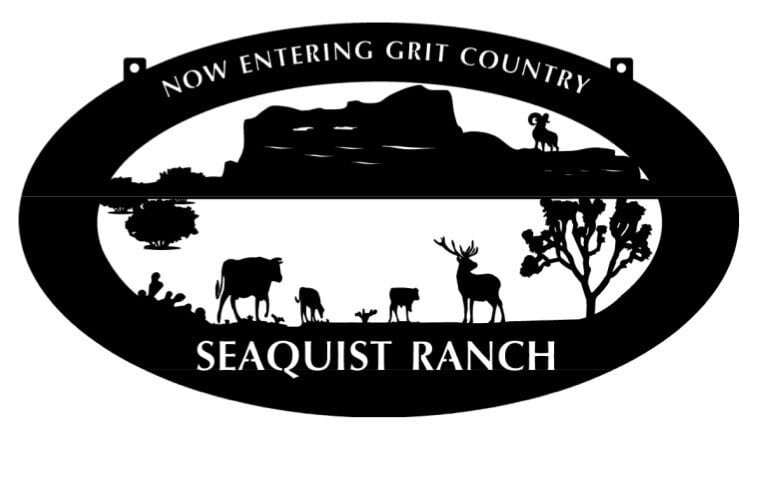 Western Ranch sign, Ram deer cactus cow sign