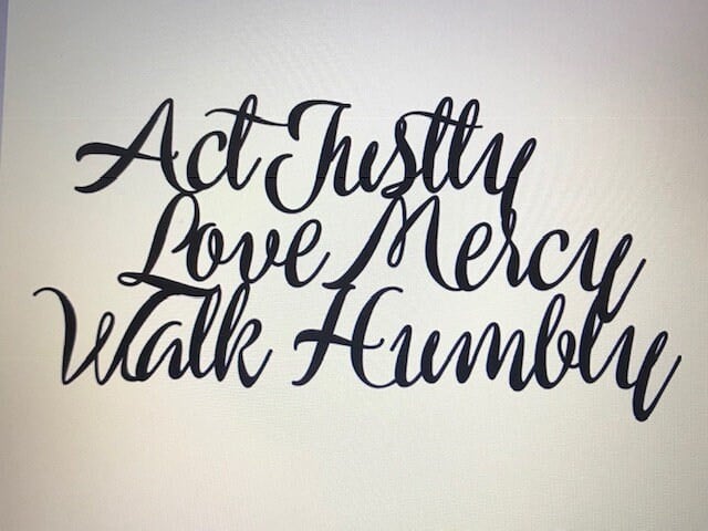 Act Justly Love Mercy Walk Humbly, Huge Metal Wall Words