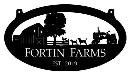 Metal Farm Sign Barn chicken dogs tractor sign with your name