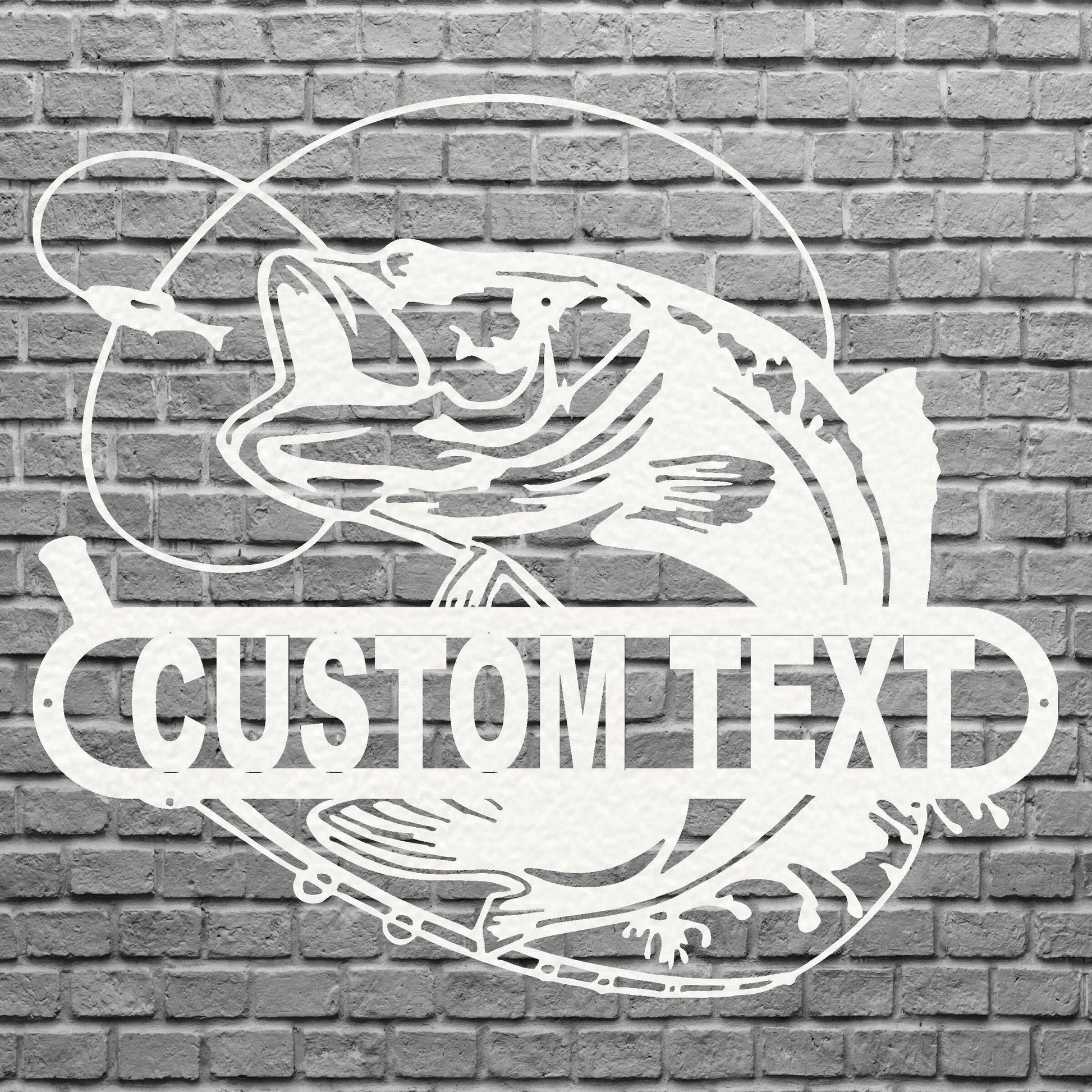 Metal Fish Wall Decor, Customized Fish Wall Art, Lake House Wall Art, Above Bed Bass Wall Decor, Metal Wall Hanging