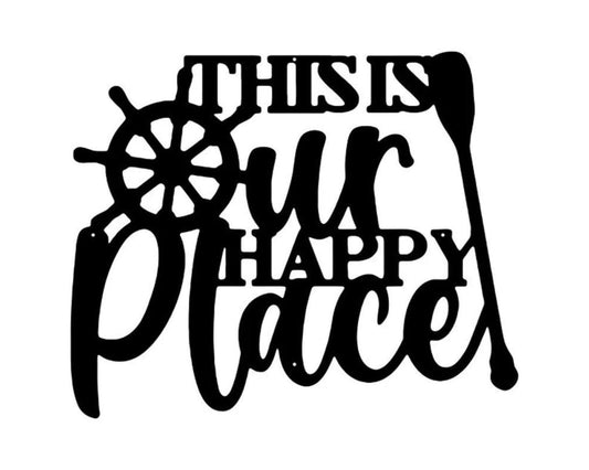 This is Our Happy Place Signs Metal Wall Art, Signs for Home Decor, Farmhouse Sign, Metal Wall Decor, Living Room Signs