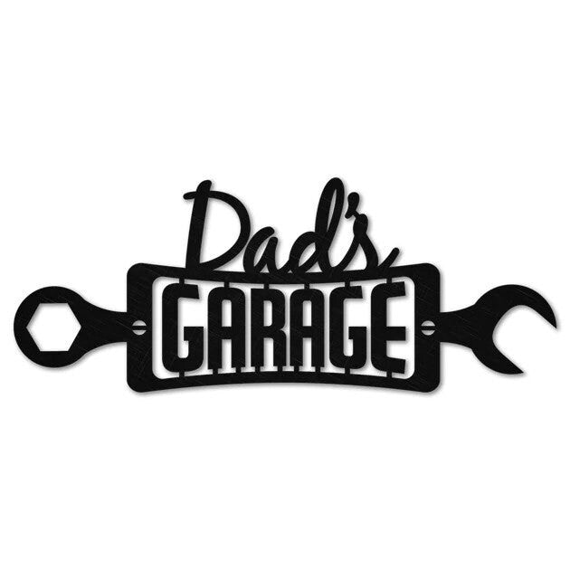 Personalized Dad's Garage Sign, Custom Garage Metal Sign, Housewarming Plaque Decor, Workshop Man Cave, Wall Hanging Decor