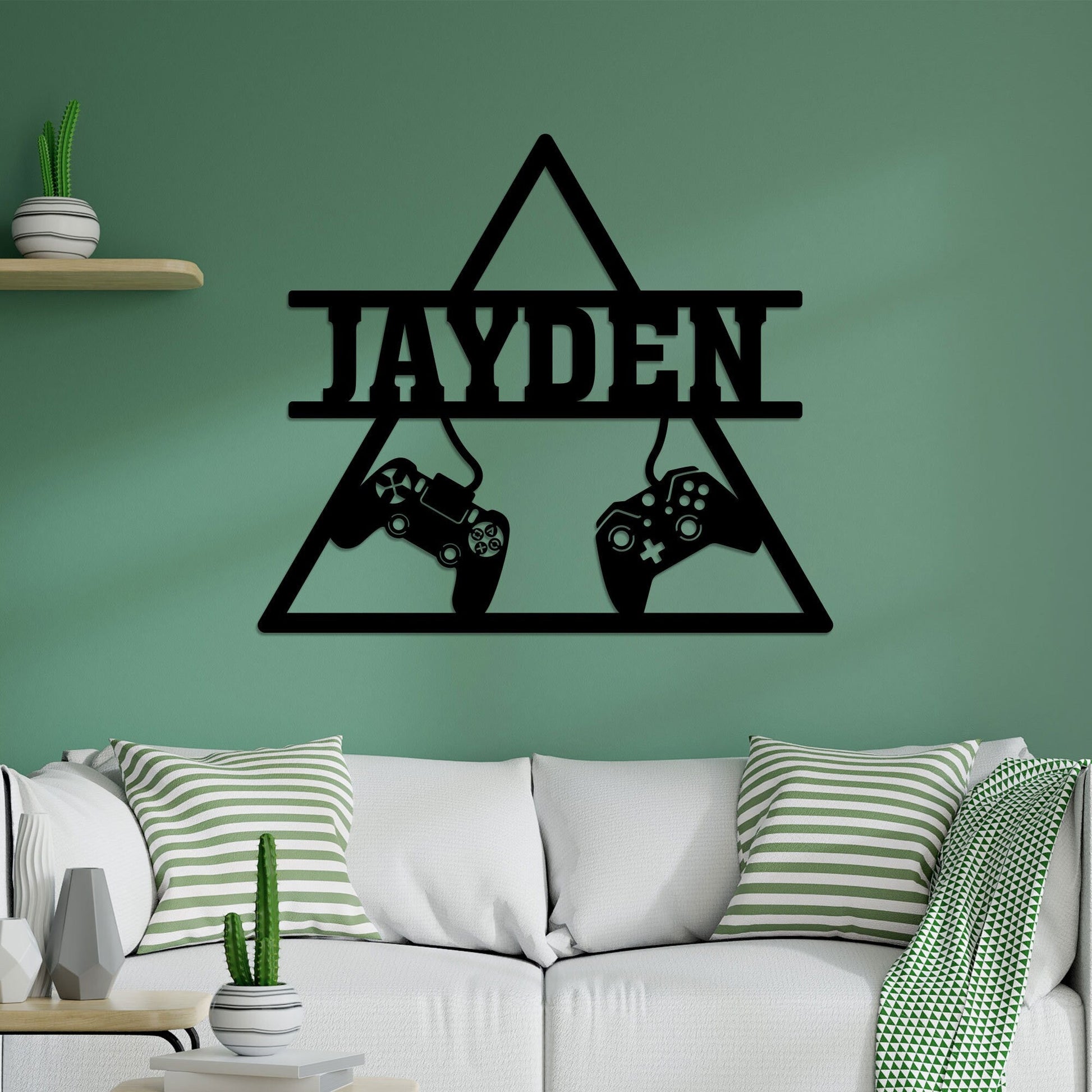 Personalized Game Controllers Metal Wall Art With Led Lights, Christmas Gift, Custom Gamer Room Sign, Gift For Gamer Boyfriend Husband Gifts