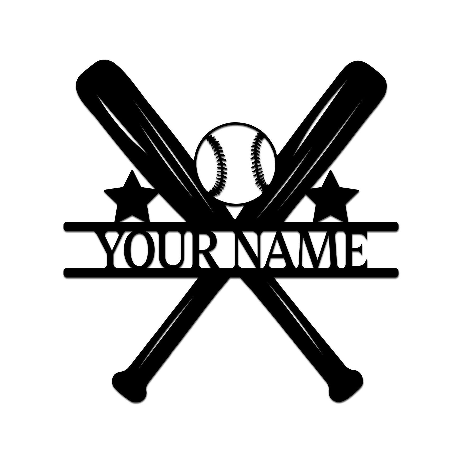Personalized Baseball Swing Bat Metal Wall Art With Lights, Custom Player Name Sign, Baseball Lover Sign Decor For Living Room Birthday Gift