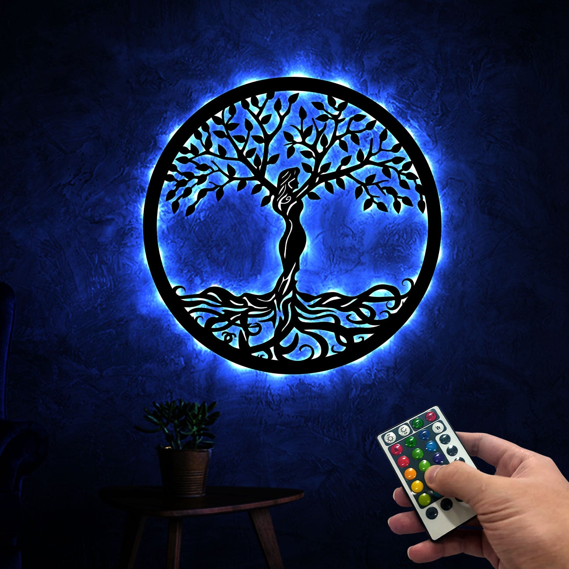 Tree Of Life Metal Wall Art With Led Lights, Tree Of Life Decor, Housewarming Gift, Yoga Room Decor, Christmas Gift Mom Gift For Grandma Mom