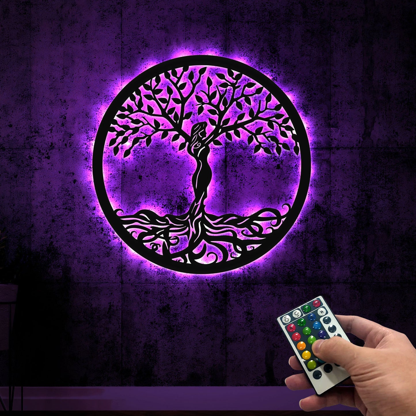 Tree Of Life Metal Wall Art With Led Lights, Tree Of Life Decor, Housewarming Gift, Yoga Room Decor, Christmas Gift Mom Gift For Grandma Mom