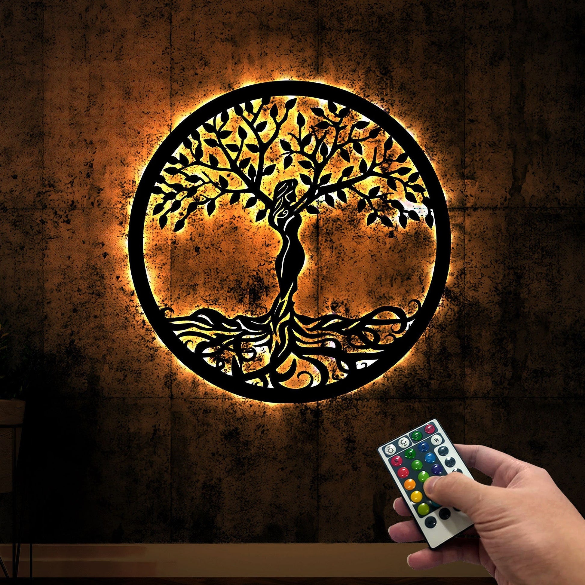 Tree Of Life Metal Wall Art With Led Lights, Tree Of Life Decor, Housewarming Gift, Yoga Room Decor, Christmas Gift Mom Gift For Grandma Mom