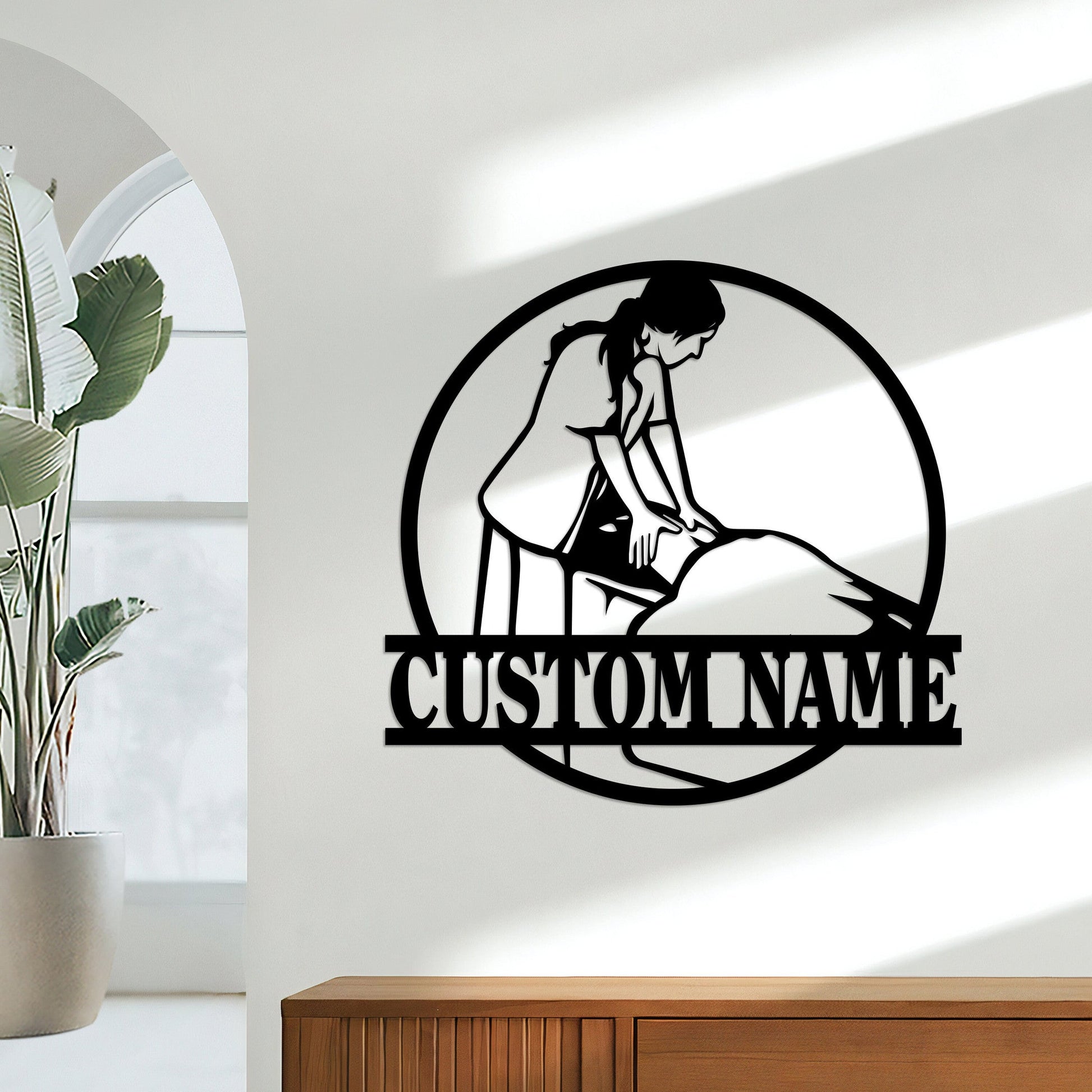 Custom Massage Therapist Metal Wall Art with Led Light, Massage Room Decor, Massage Therapy Decor, Massage Therapist Gift, Spa Name Sign