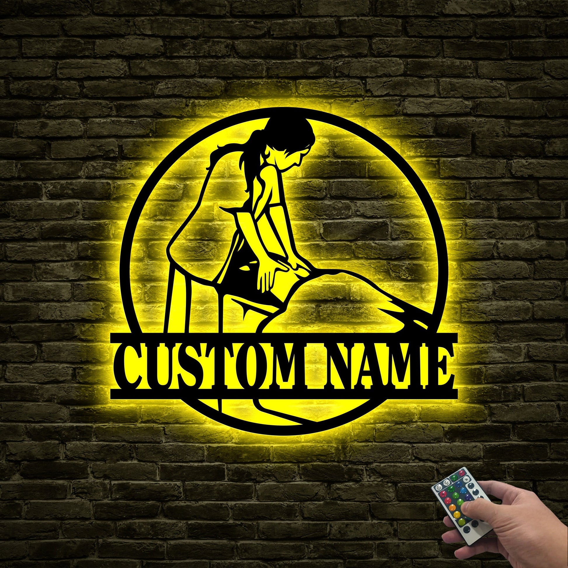 Custom Massage Therapist Metal Wall Art with Led Light, Massage Room Decor, Massage Therapy Decor, Massage Therapist Gift, Spa Name Sign