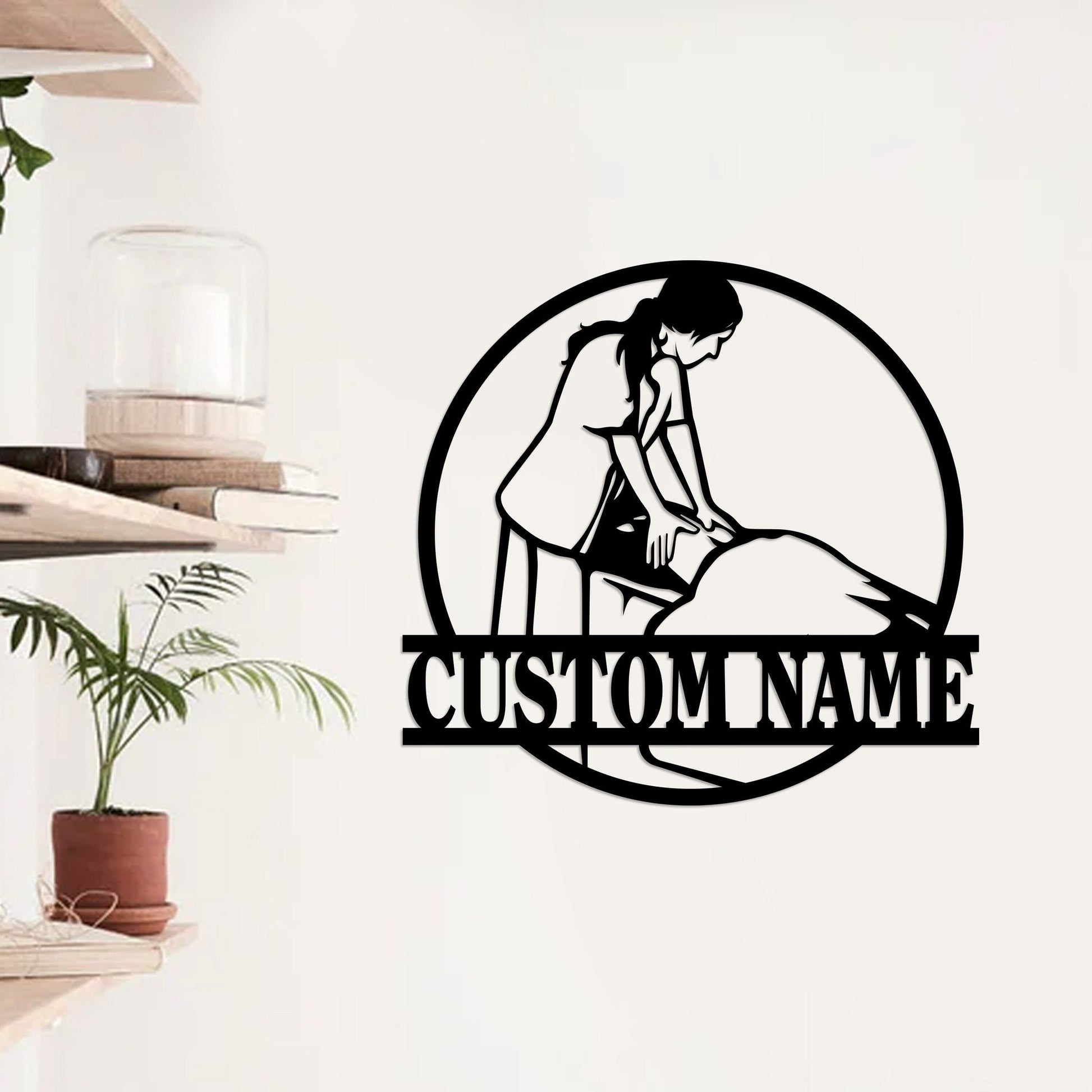 Custom Massage Therapist Metal Wall Art with Led Light, Massage Room Decor, Massage Therapy Decor, Massage Therapist Gift, Spa Name Sign