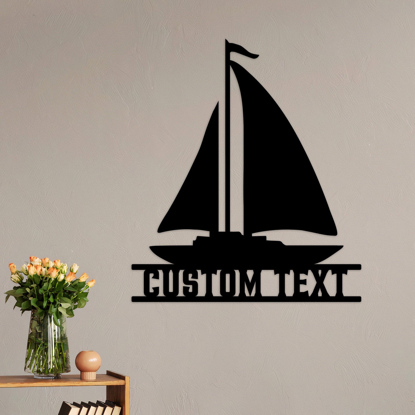 Personalized Sailboat Metal Wall Art With Led Lights, Custom Sail Boat Sign, Gift For Sailor, Dad, Housewarming Gift, Lake House Decor