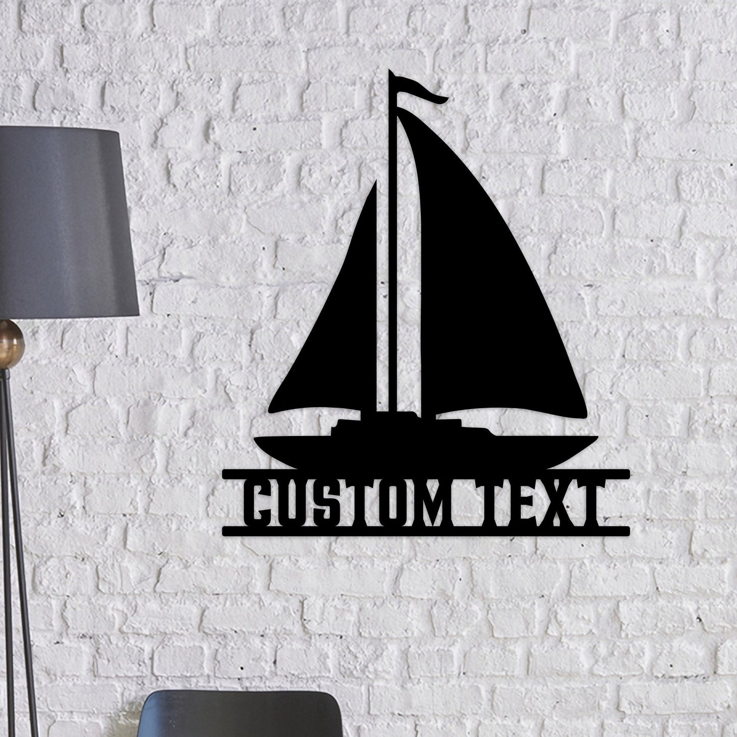 Personalized Sailboat Metal Wall Art With Led Lights, Custom Sail Boat Sign, Gift For Sailor, Dad, Housewarming Gift, Lake House Decor