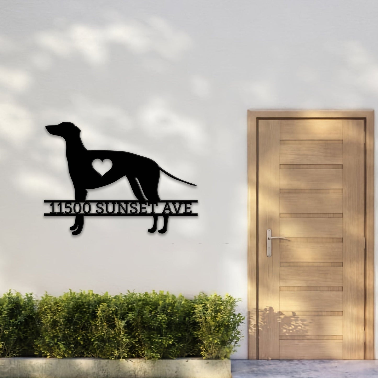 Personalized Greyhound Dog Address Metal Wall Art, Greyhound Modern Address Metal Sign, Christmas Gift for a Greyhound lover, New Home Gift