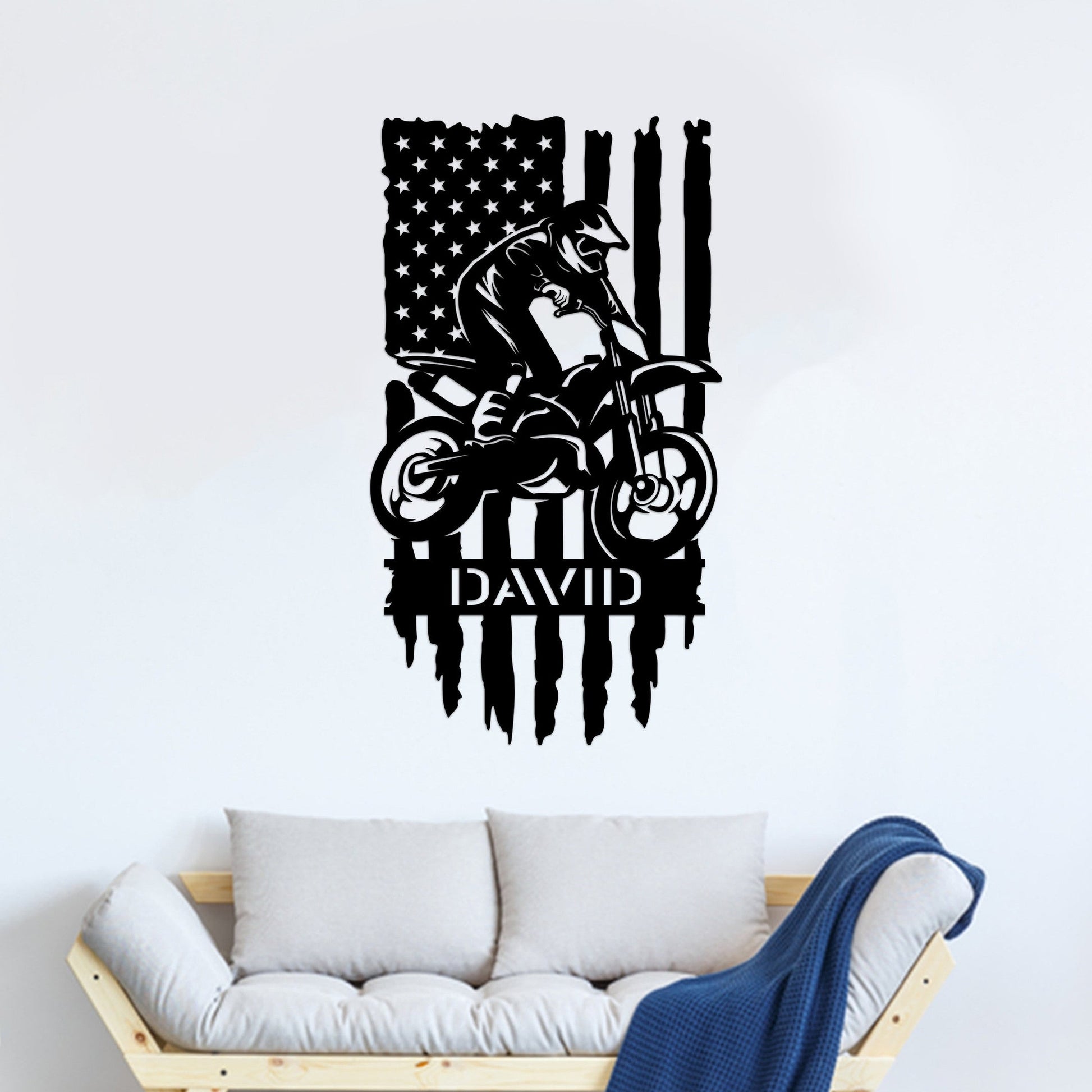 US Dirt Bike Racer Metal Sign Led Light, Dirt Bike Racing Gift, Xmas Birthday Gift for Biker, Motocross Wall Art, Sports Home Decor