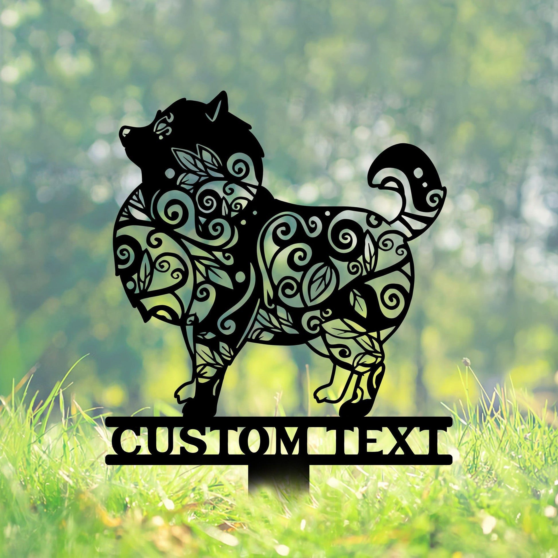 Pomeranian Mandala Garden Stake Metal, Pomeranian Zentangle Metal Yard Art, Pomeranian Gifts, Dog Garden Sign Outdoor Decor Pomeranian Stake