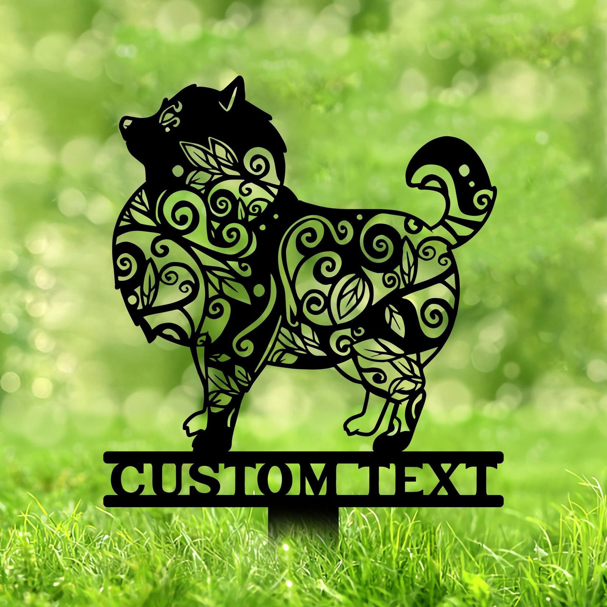 Pomeranian Mandala Garden Stake Metal, Pomeranian Zentangle Metal Yard Art, Pomeranian Gifts, Dog Garden Sign Outdoor Decor Pomeranian Stake